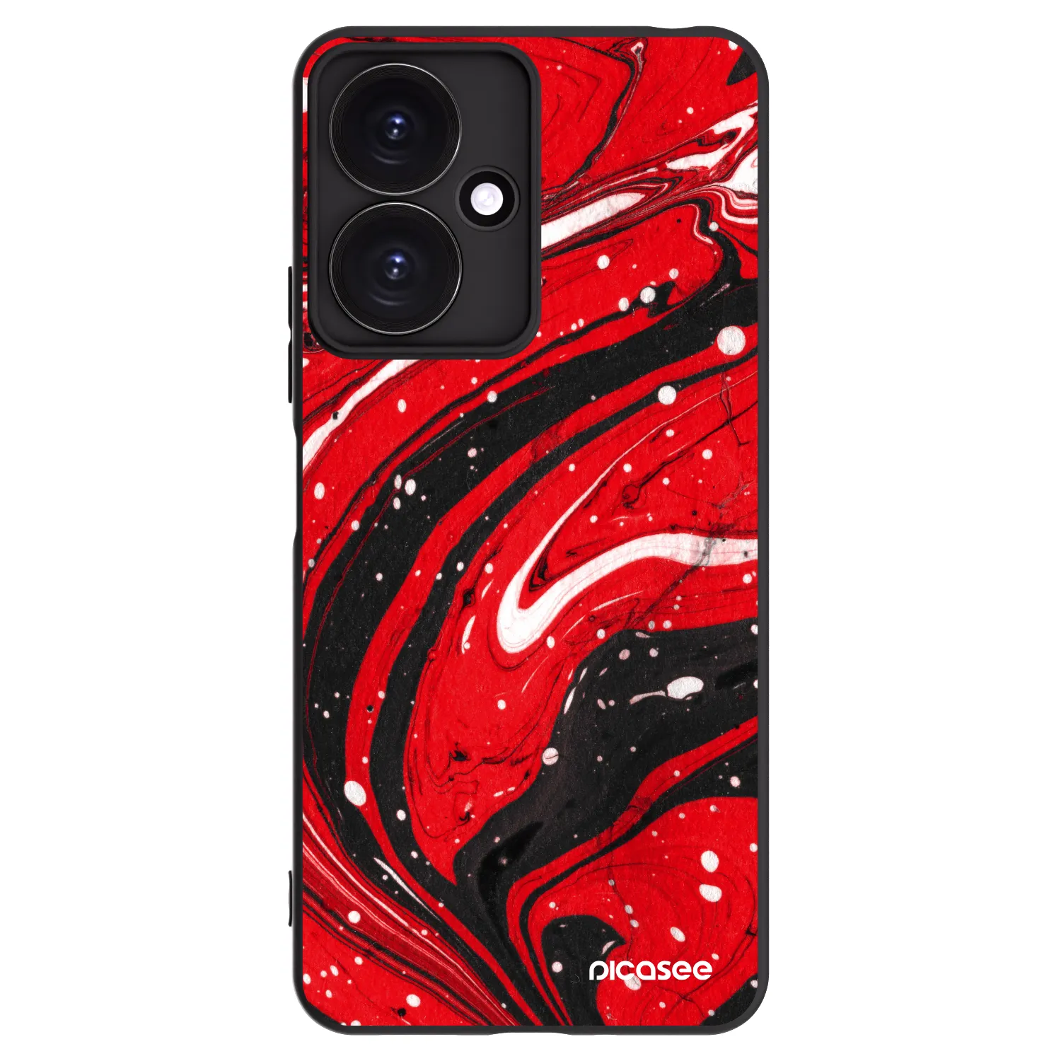 Picasee silikonowe czarne etui na Xiaomi Redmi 13C 5G - Red black