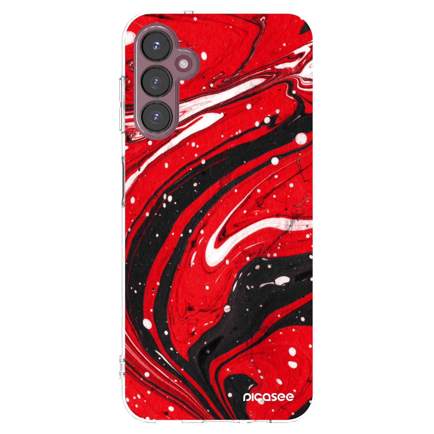Picasee silikonowe przeźroczyste etui na Samsung Galaxy A05s A057G - Red black