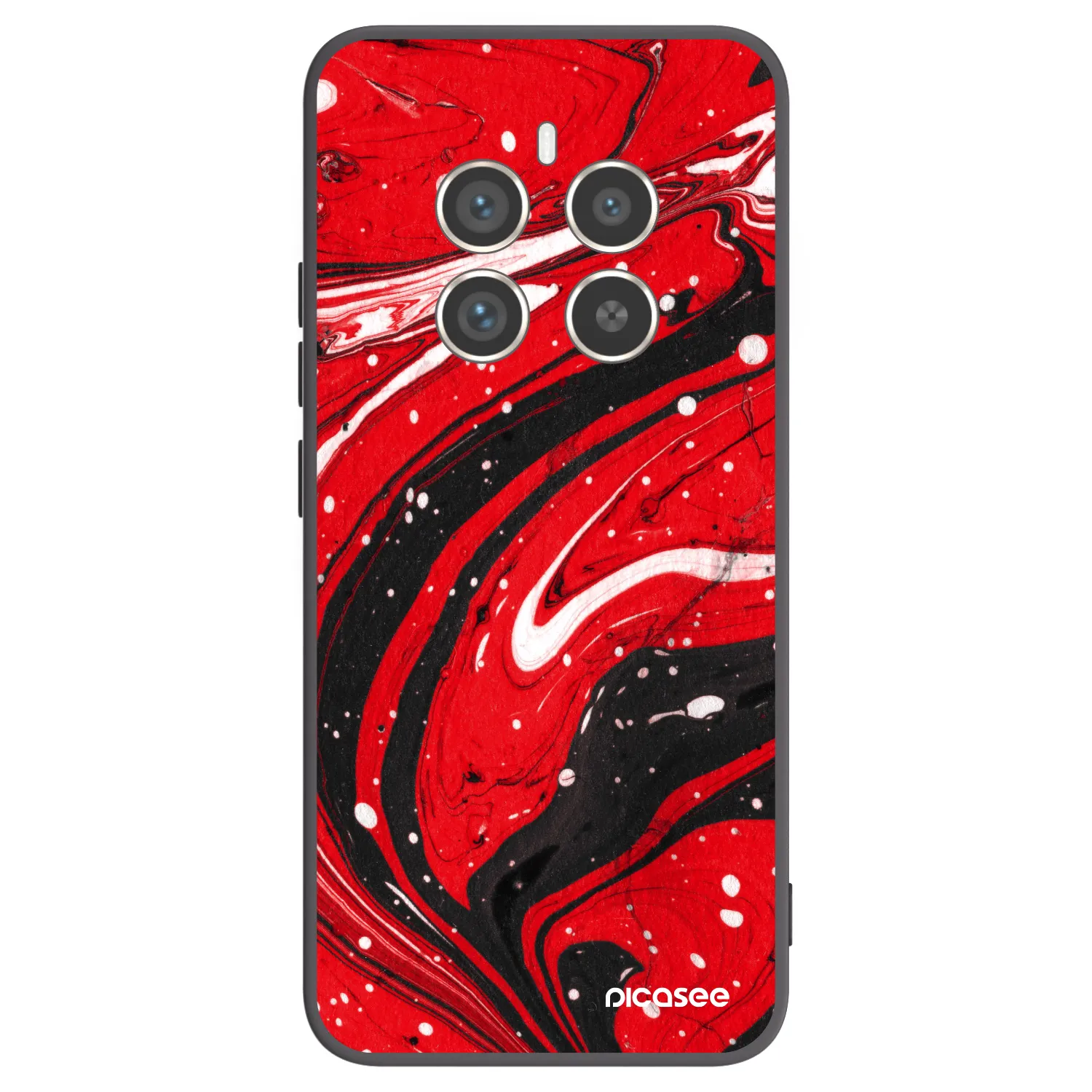 Picasee silikonowe czarne etui na Realme 12 Pro 5G - Red black