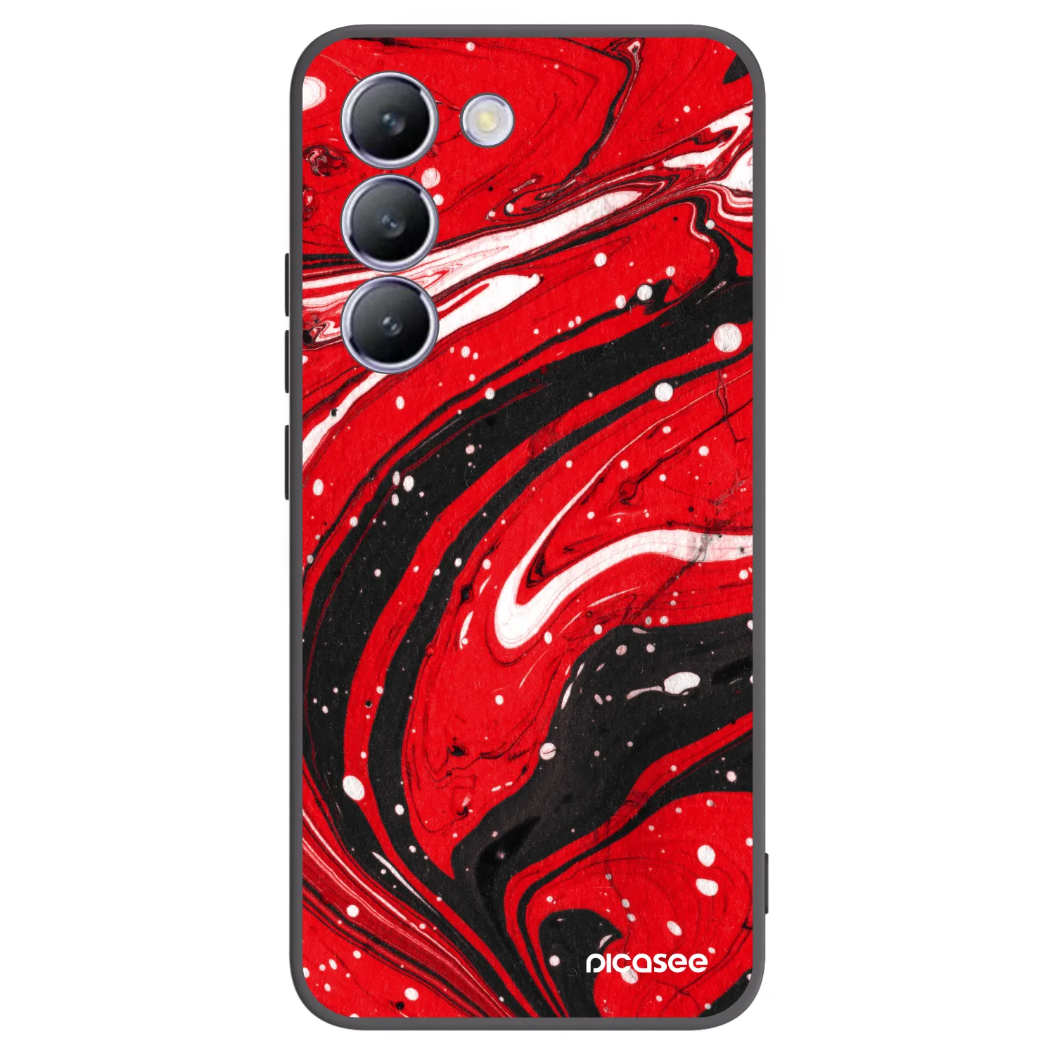 Picasee silikonowe czarne etui na Vivo V40 SE 5G - Red black