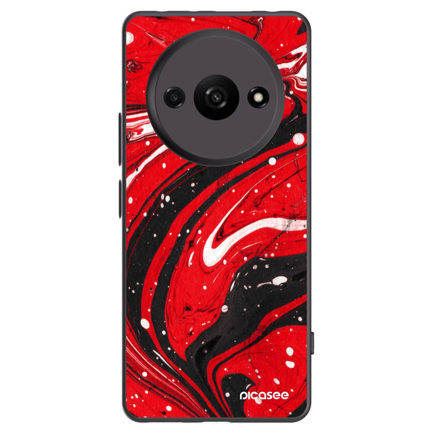 Picasee silikonowe czarne etui na Xiaomi Redmi A3 - Red black