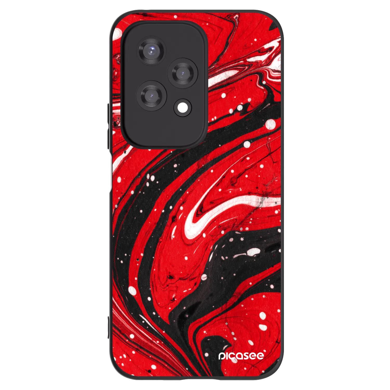 Picasee silikonowe czarne etui na Honor 200 Lite - Red black