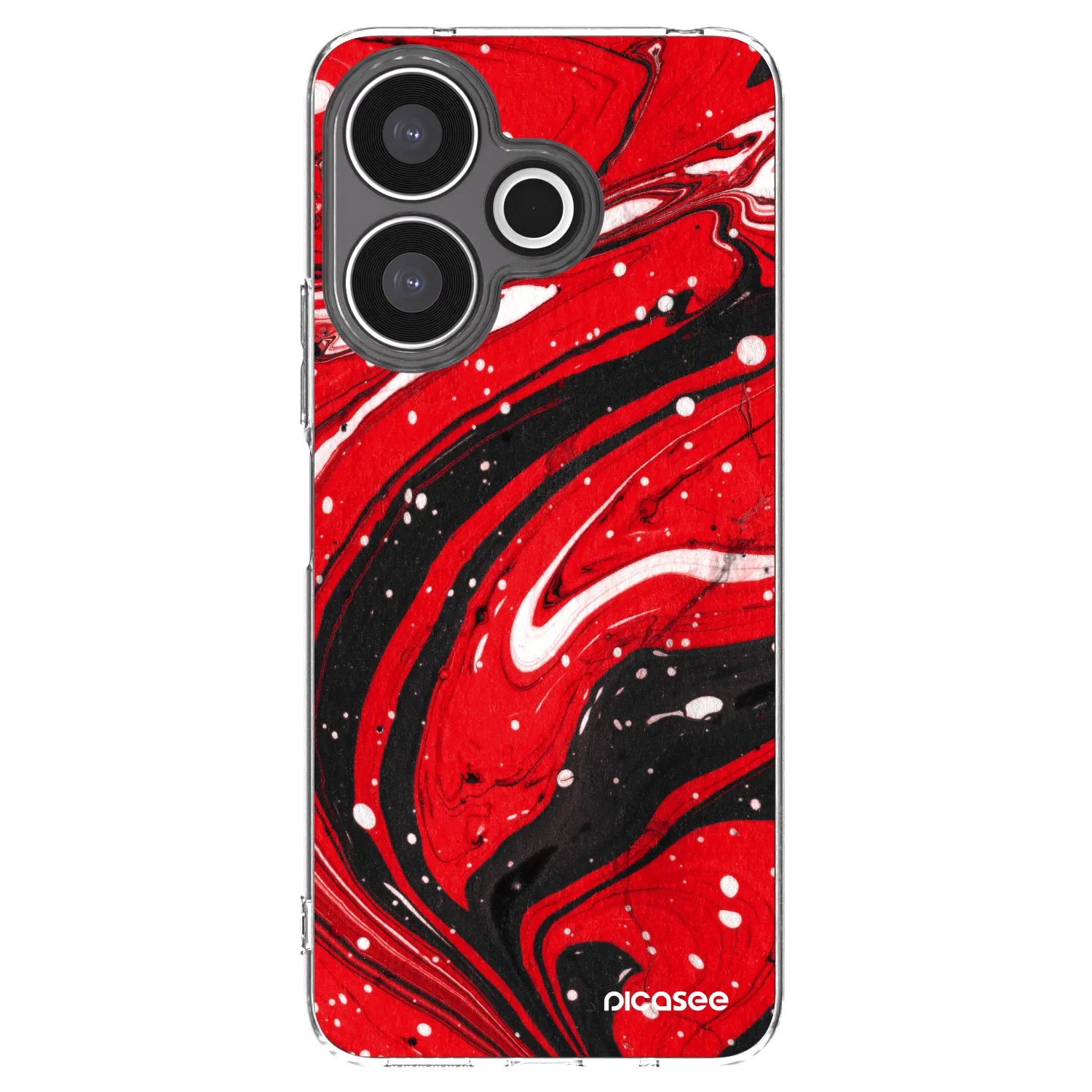 Picasee silikonowe przeźroczyste etui na Xiaomi Redmi 13 4G - Red black