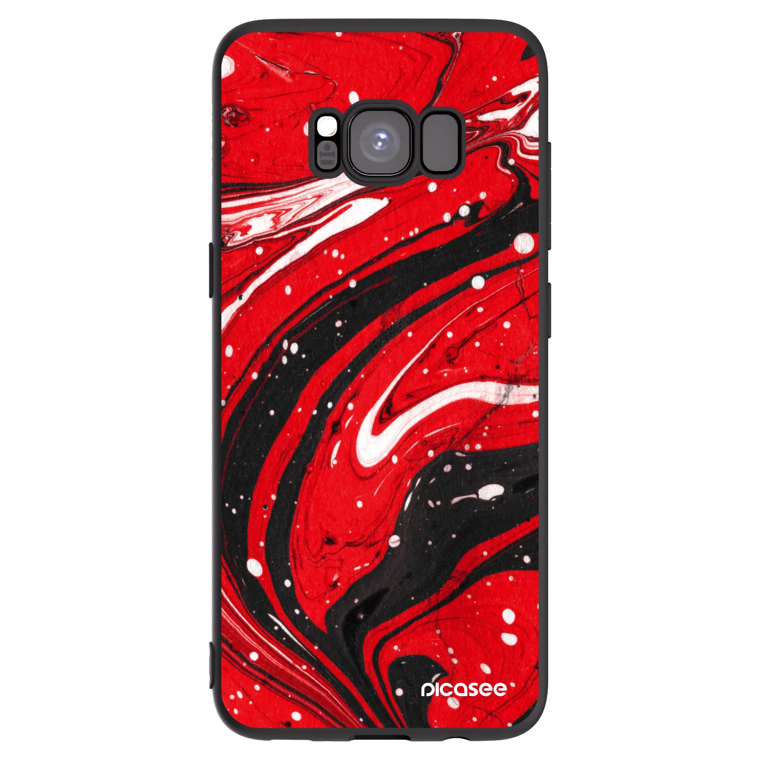 Picasee silikonowe czarne etui na Samsung Galaxy S8 G950F - Red black