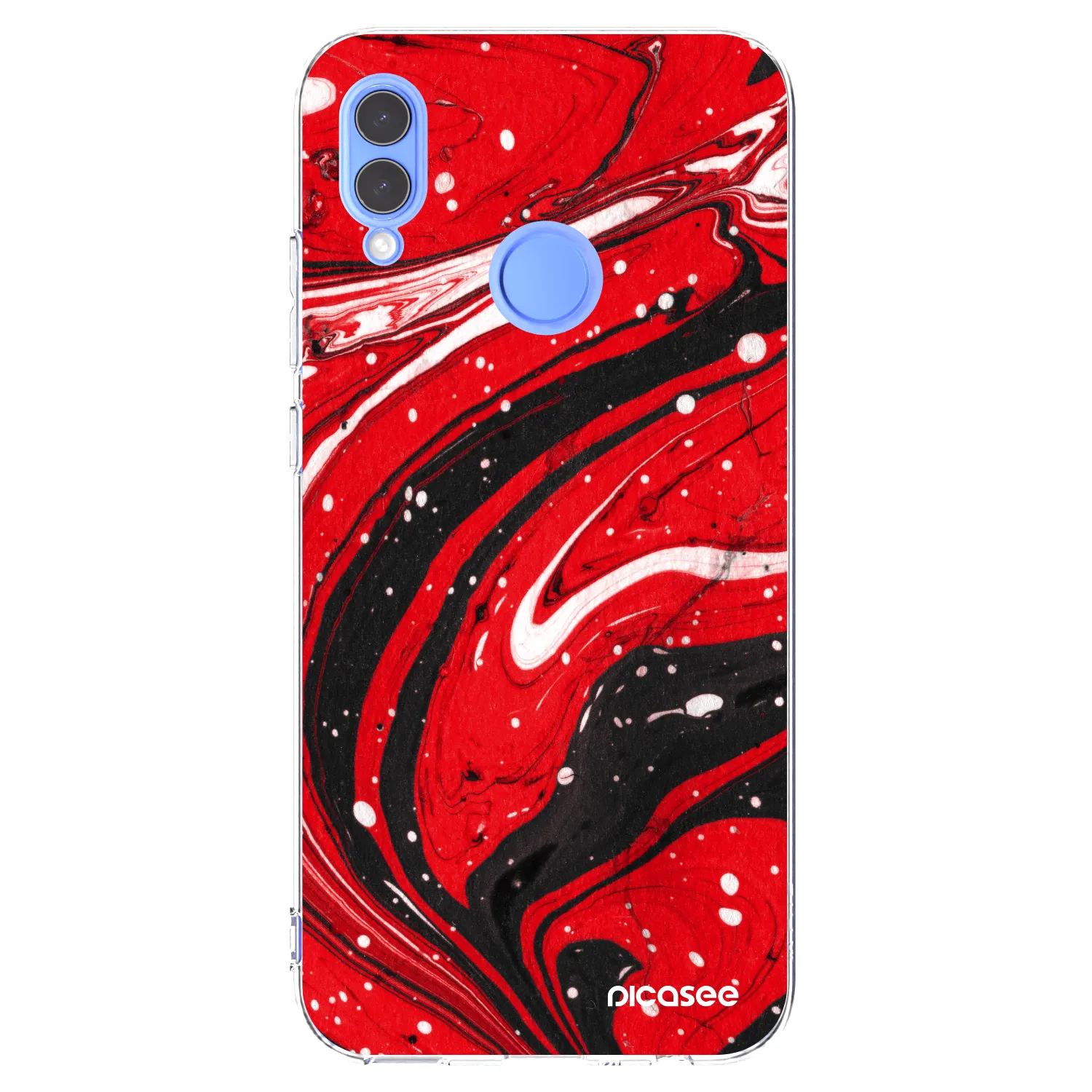 Picasee silikonowe przeźroczyste etui na Honor 10 Lite - Red black