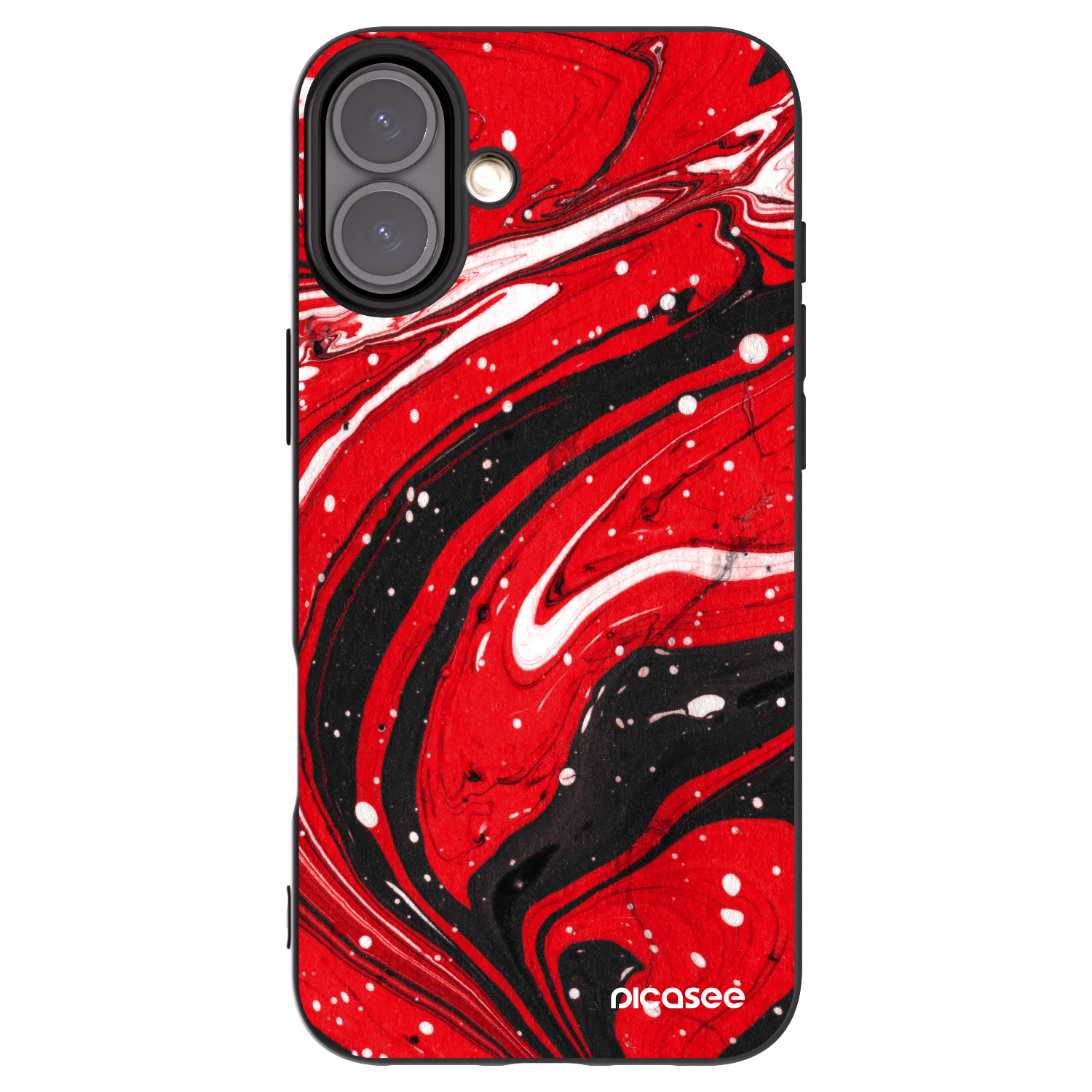 Picasee silikonowe czarne etui na Apple iPhone 16 Plus - Red black