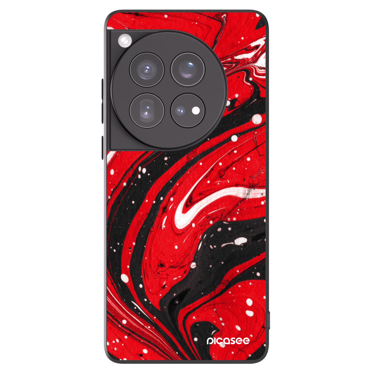Picasee silikonowe czarne etui na OnePlus 12 5G - Red black