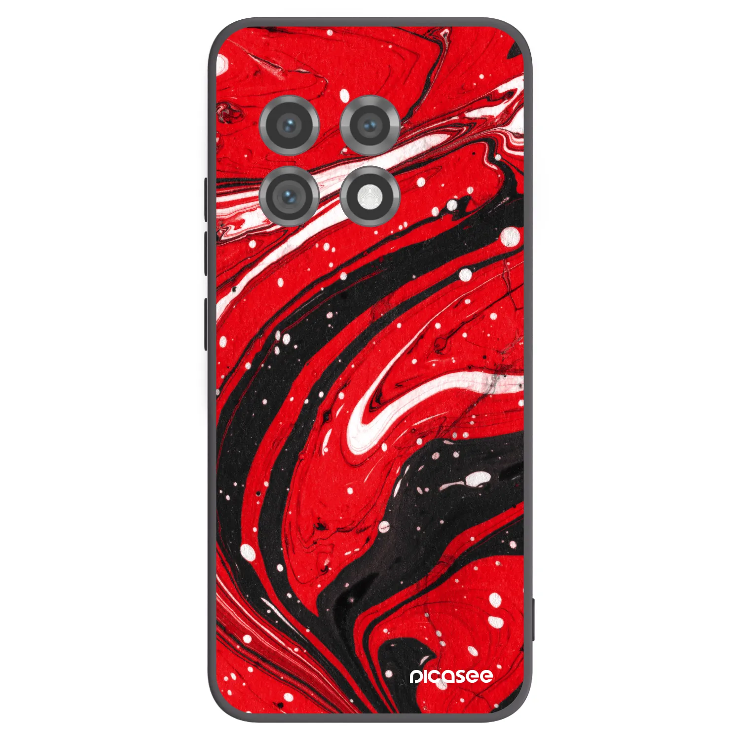 Picasee silikonowe czarne etui na OnePlus 11 5G - Red black