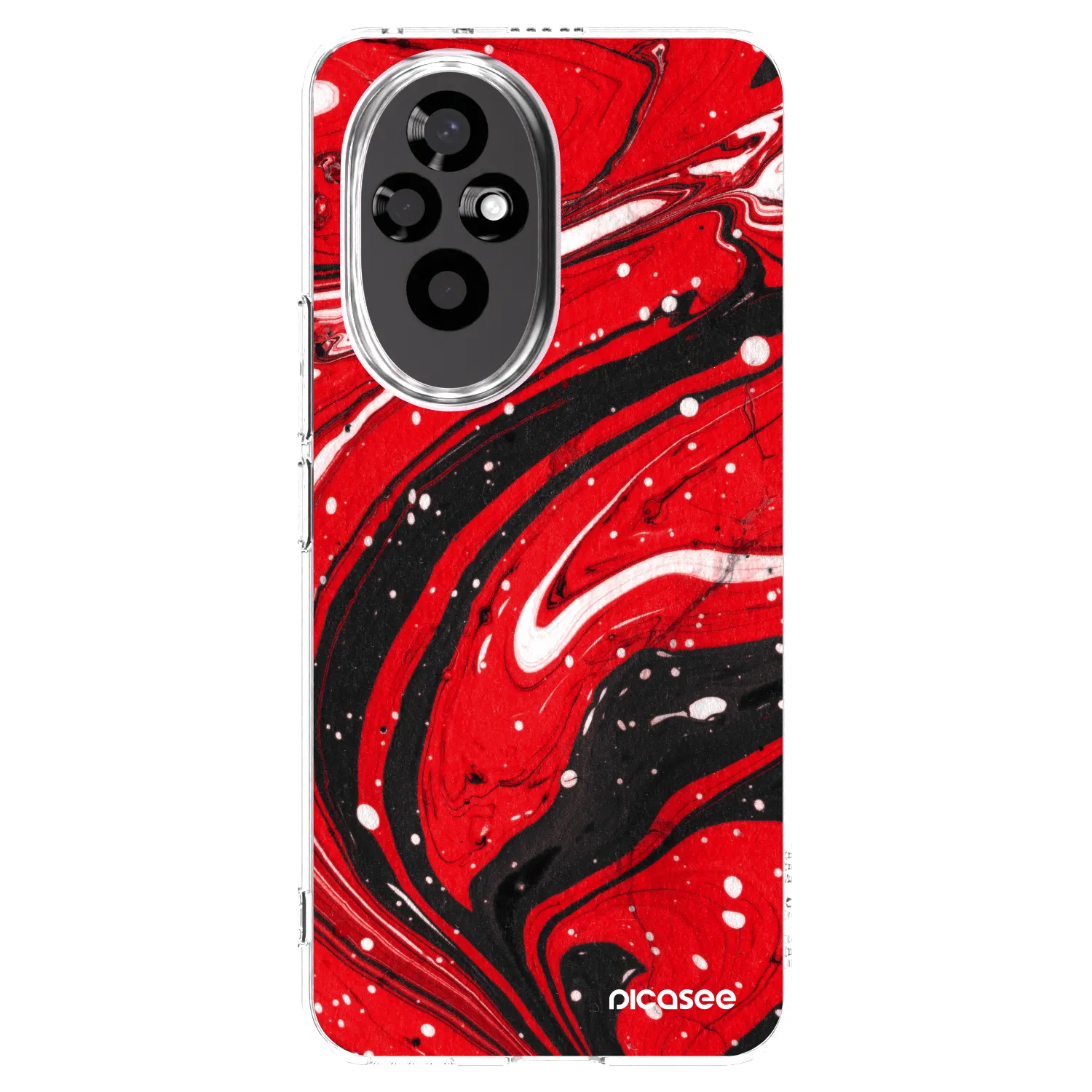 Picasee silikonowe przeźroczyste etui na Honor 200 Pro 5G - Red black