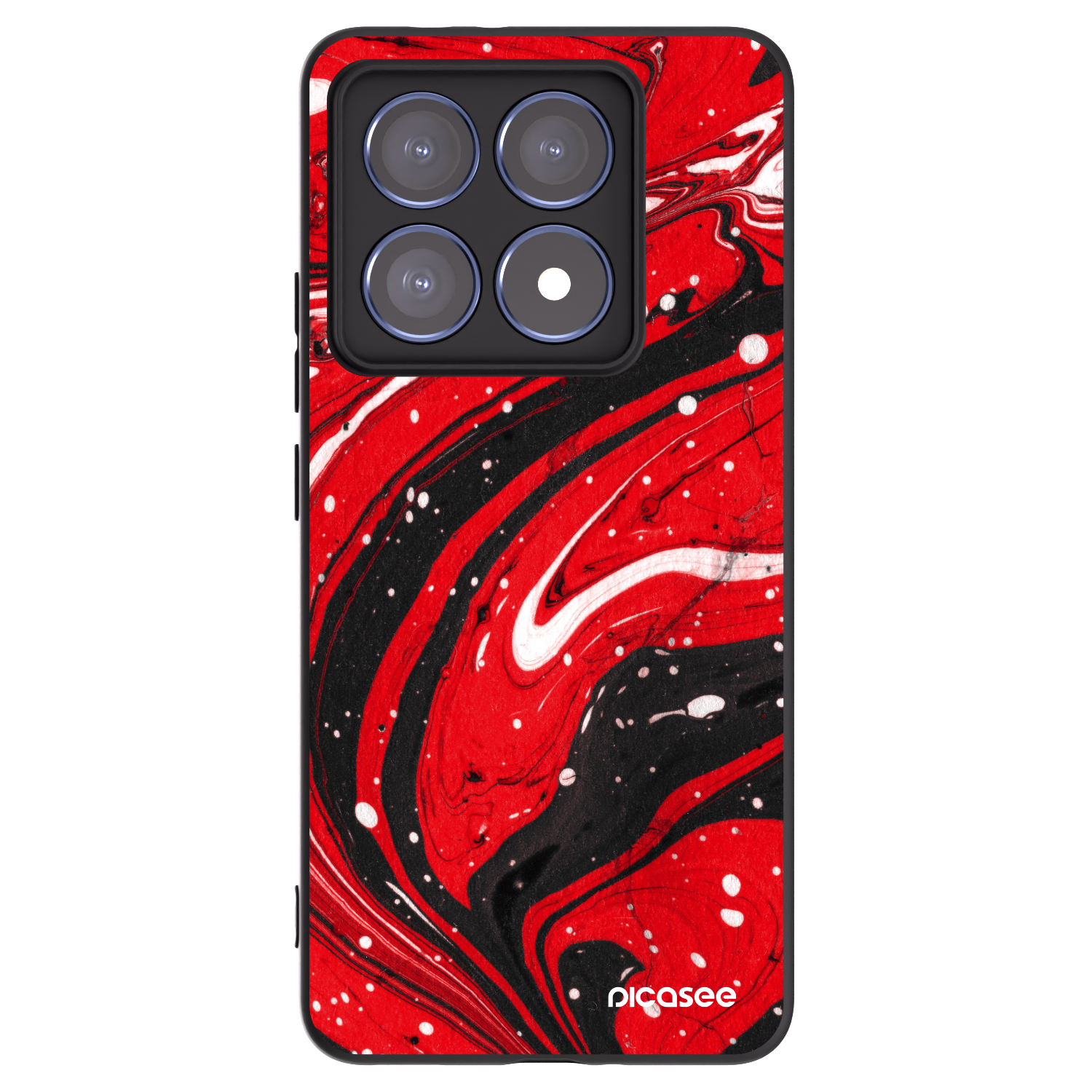 Picasee silikonowe czarne etui na Xiaomi 14T Pro - Red black