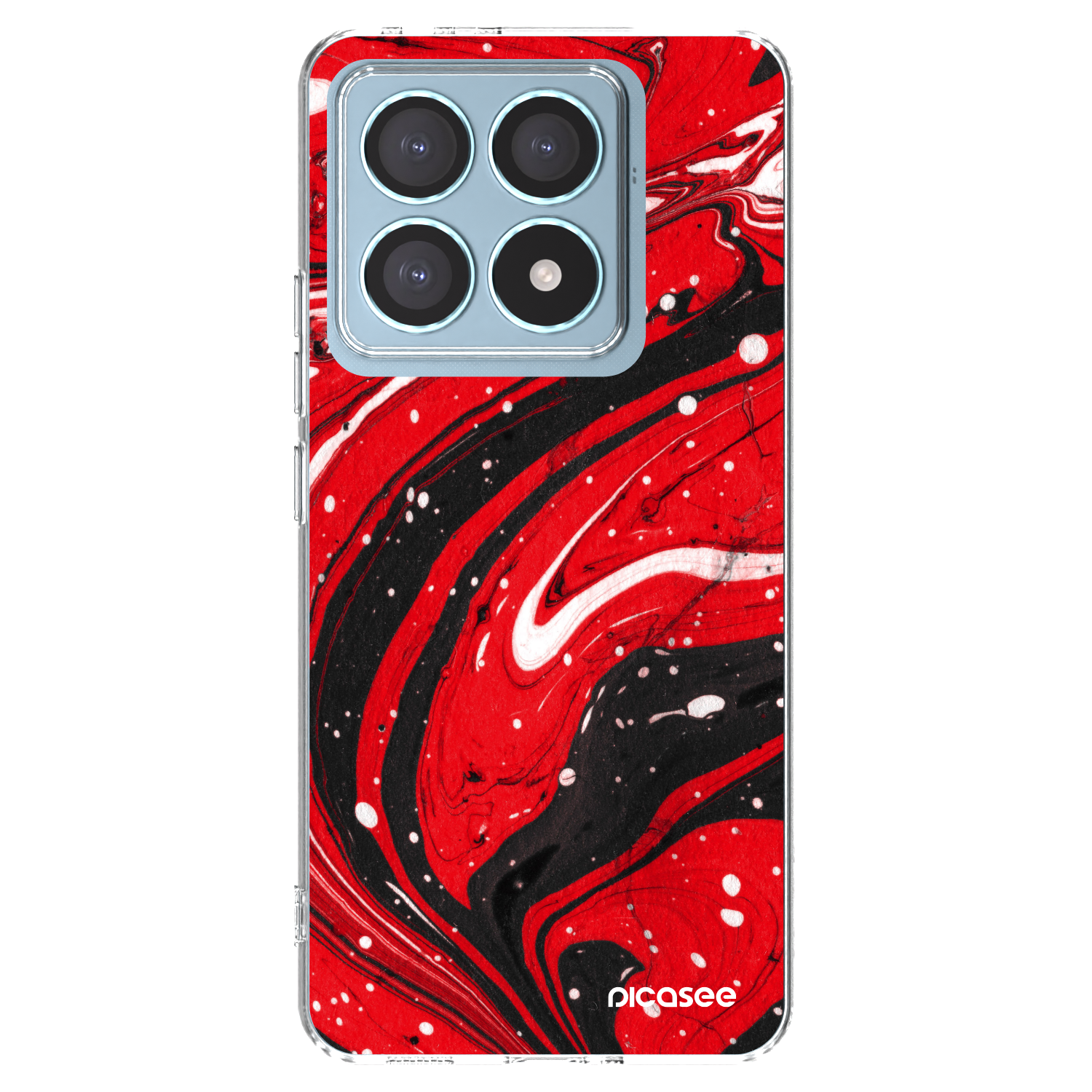 Picasee silikonowe przeźroczyste etui na Xiaomi 14T Pro - Red black
