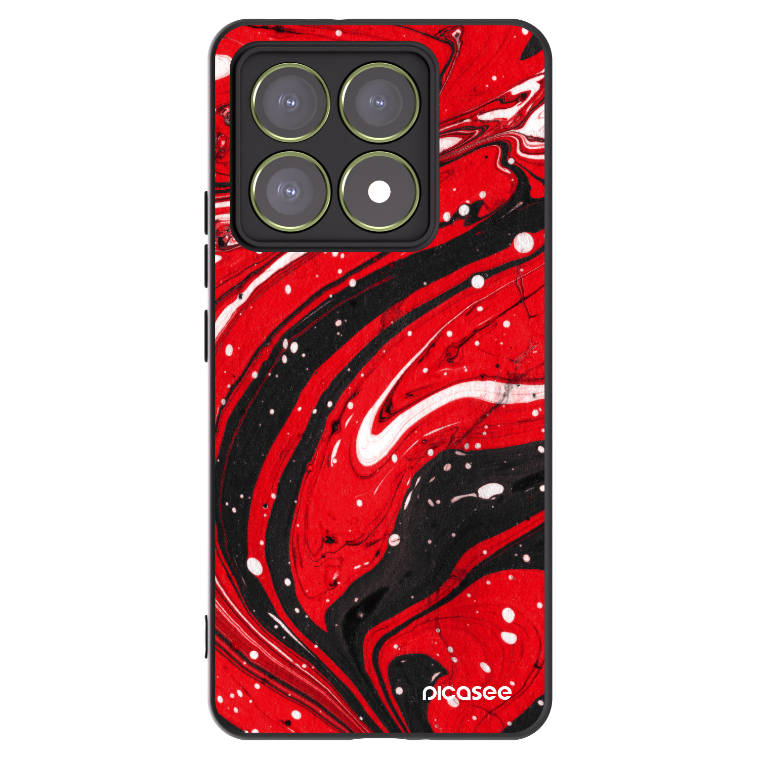 Picasee silikonowe czarne etui na Xiaomi 14T - Red black