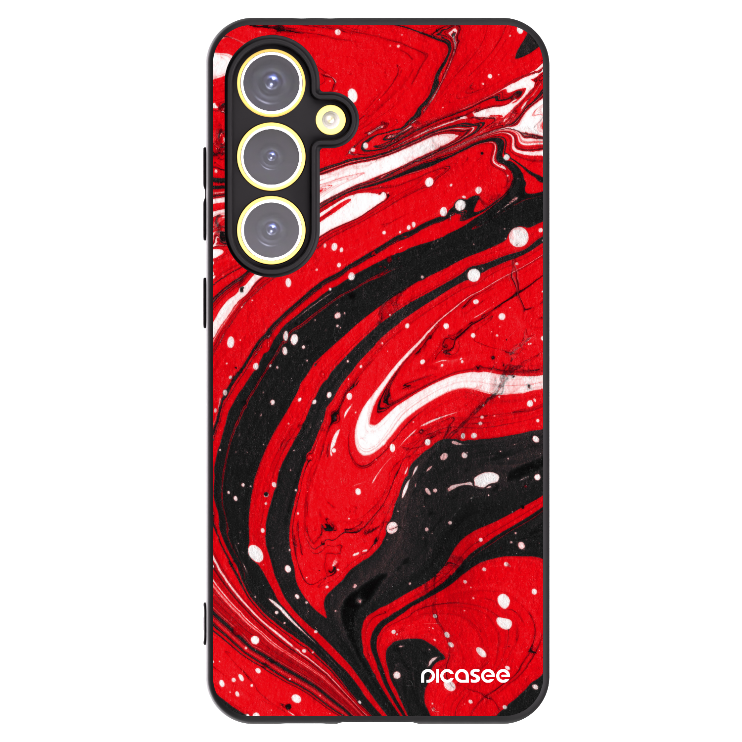 Picasee silikonowe czarne etui na Samsung Galaxy S24 FE S721B - Red black