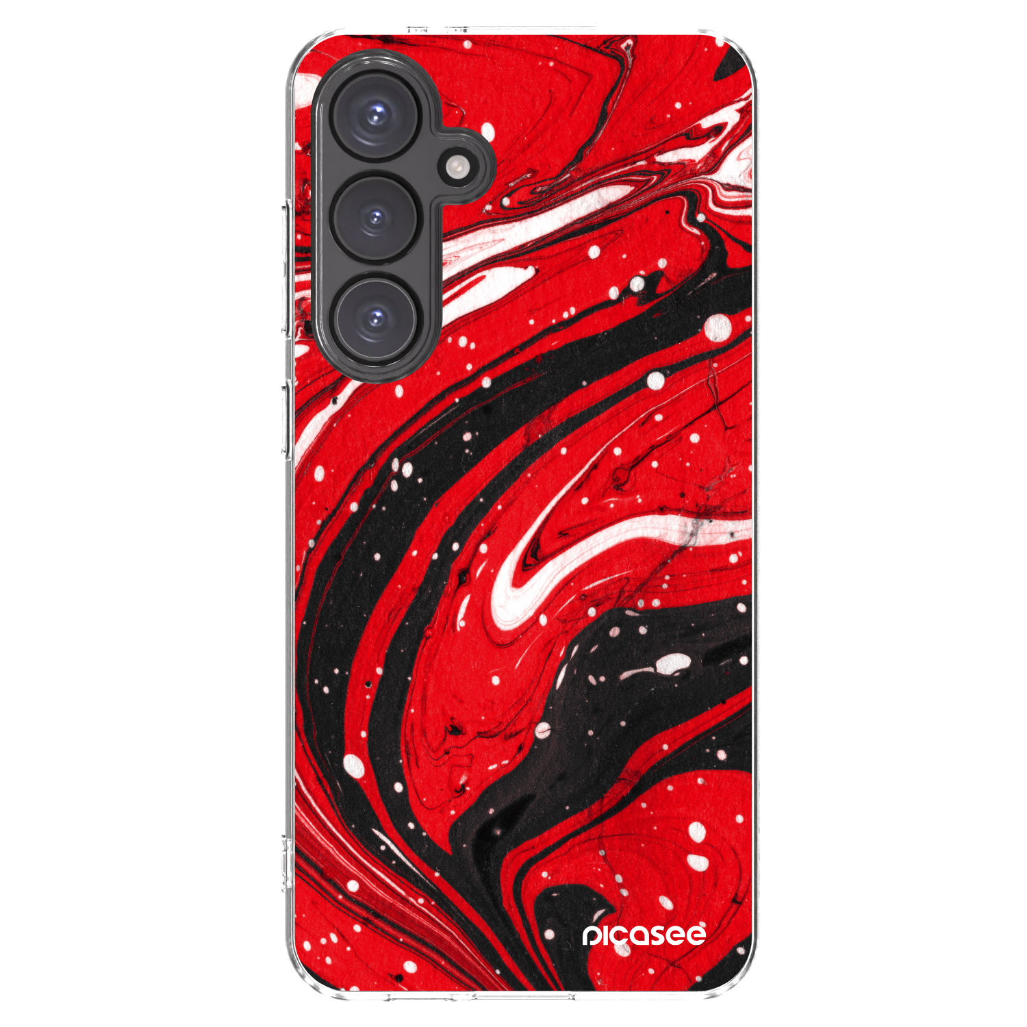 Picasee silikonowe przeźroczyste etui na Samsung Galaxy S24 FE S721B - Red black