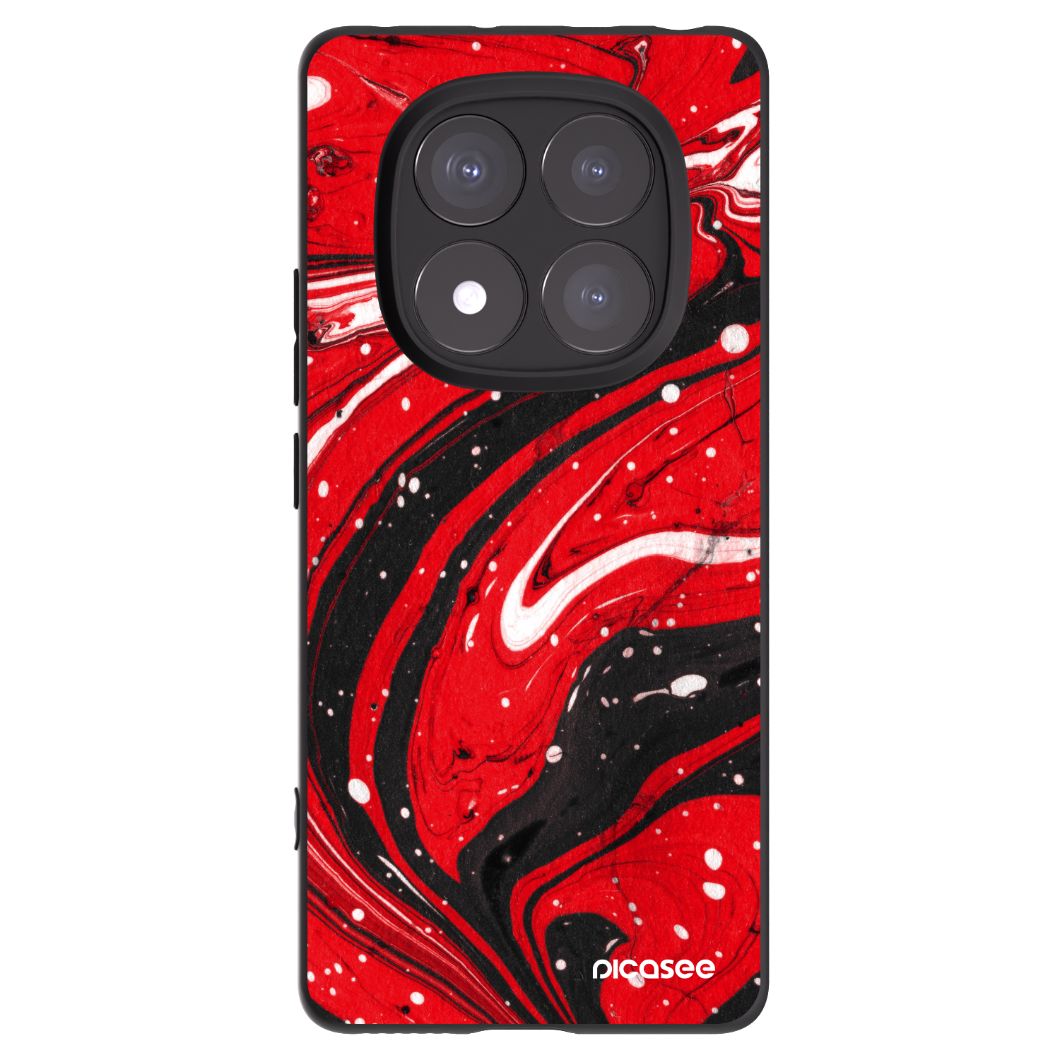 Picasee silikonowe czarne etui na Xiaomi Redmi Note 14 Pro+ 5G - Red black