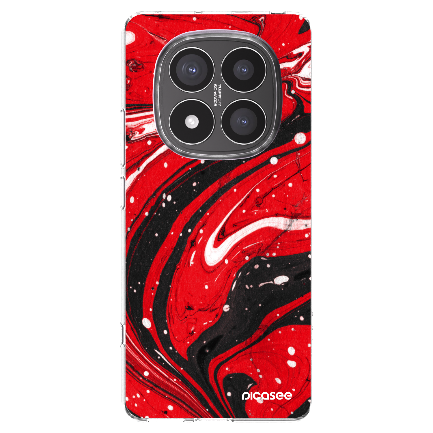 Picasee silikonowe przeźroczyste etui na Xiaomi Redmi Note 14 Pro+ 5G - Red black
