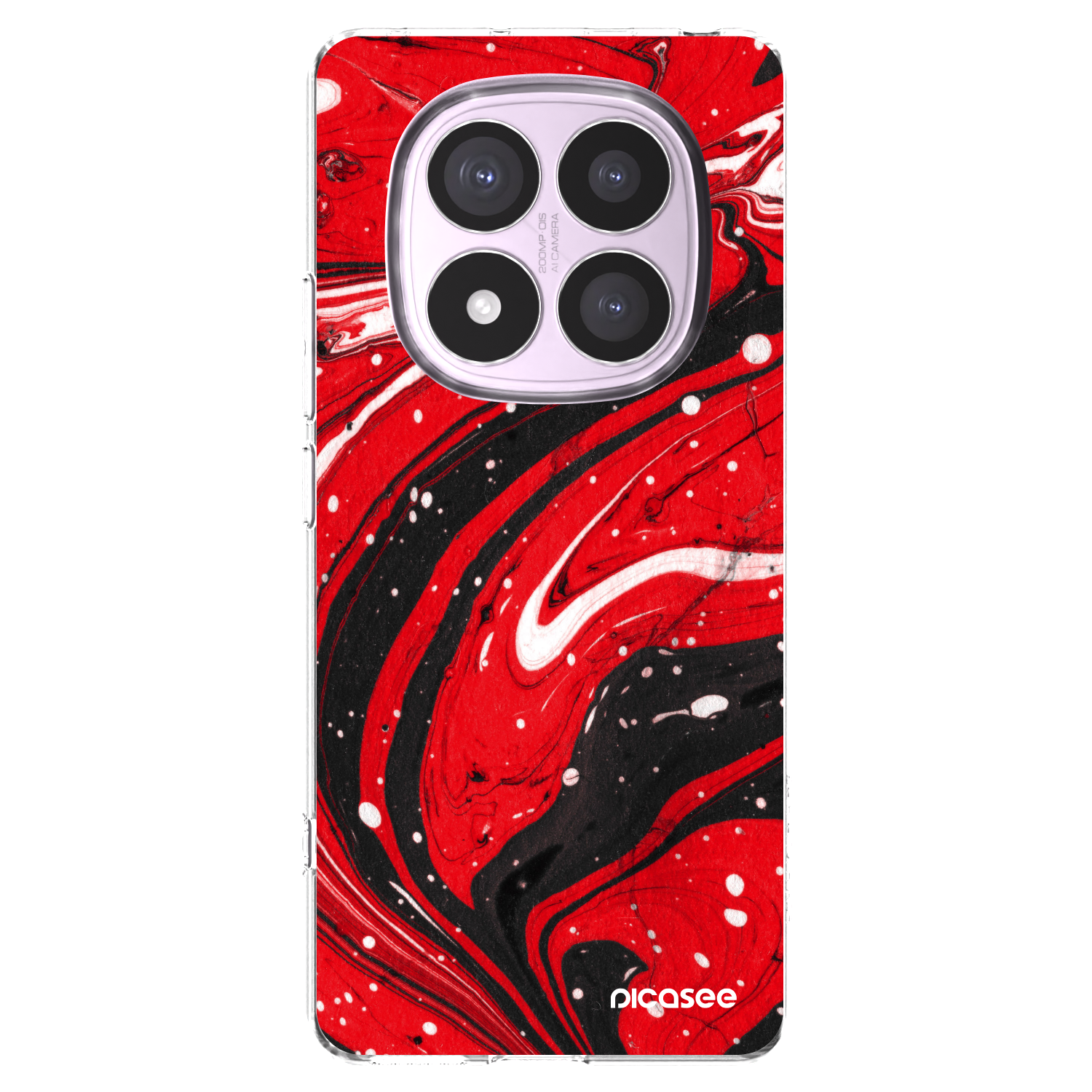 Picasee silikonowe przeźroczyste etui na Xiaomi Redmi Note 14 Pro 5G - Red black