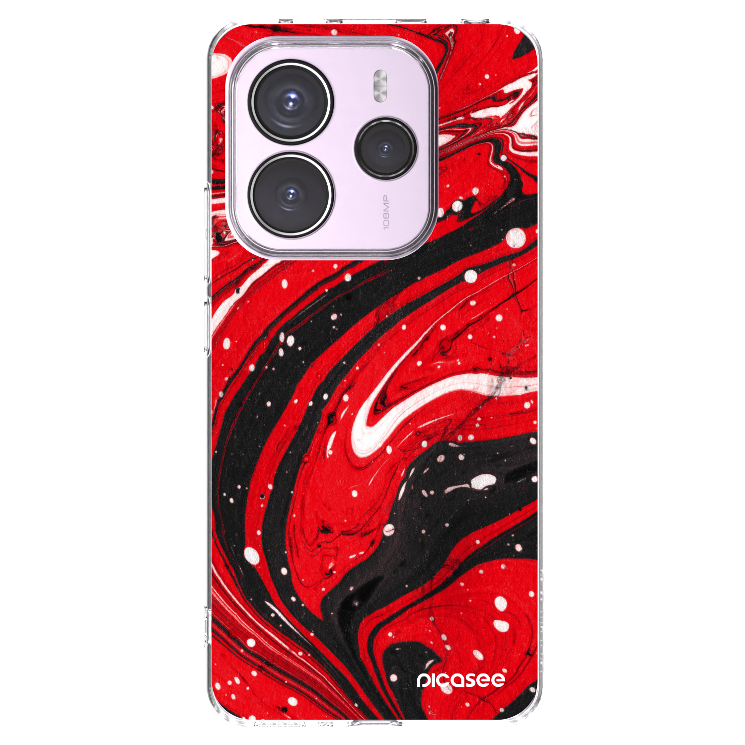 Picasee silikonowe przeźroczyste etui na Xiaomi Redmi Note 14 5G - Red black