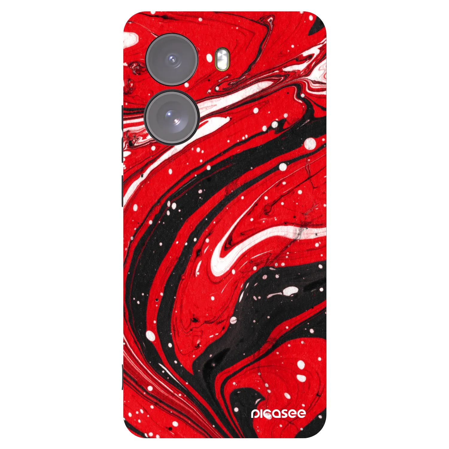 Picasee silikonowe czarne etui na Xiaomi Poco X7 - Red black