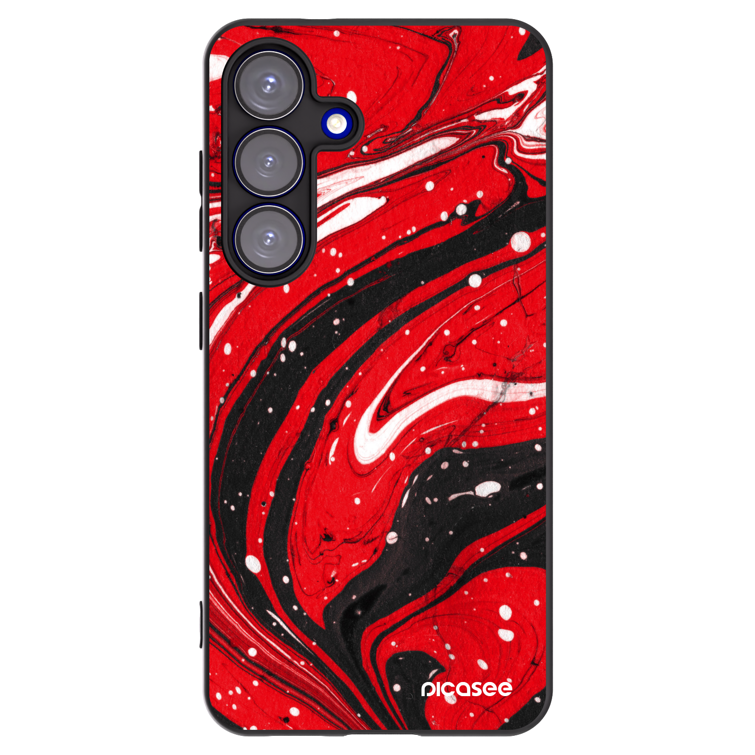 Picasee silikonowe czarne etui na Samsung Galaxy S25 5G - Red black