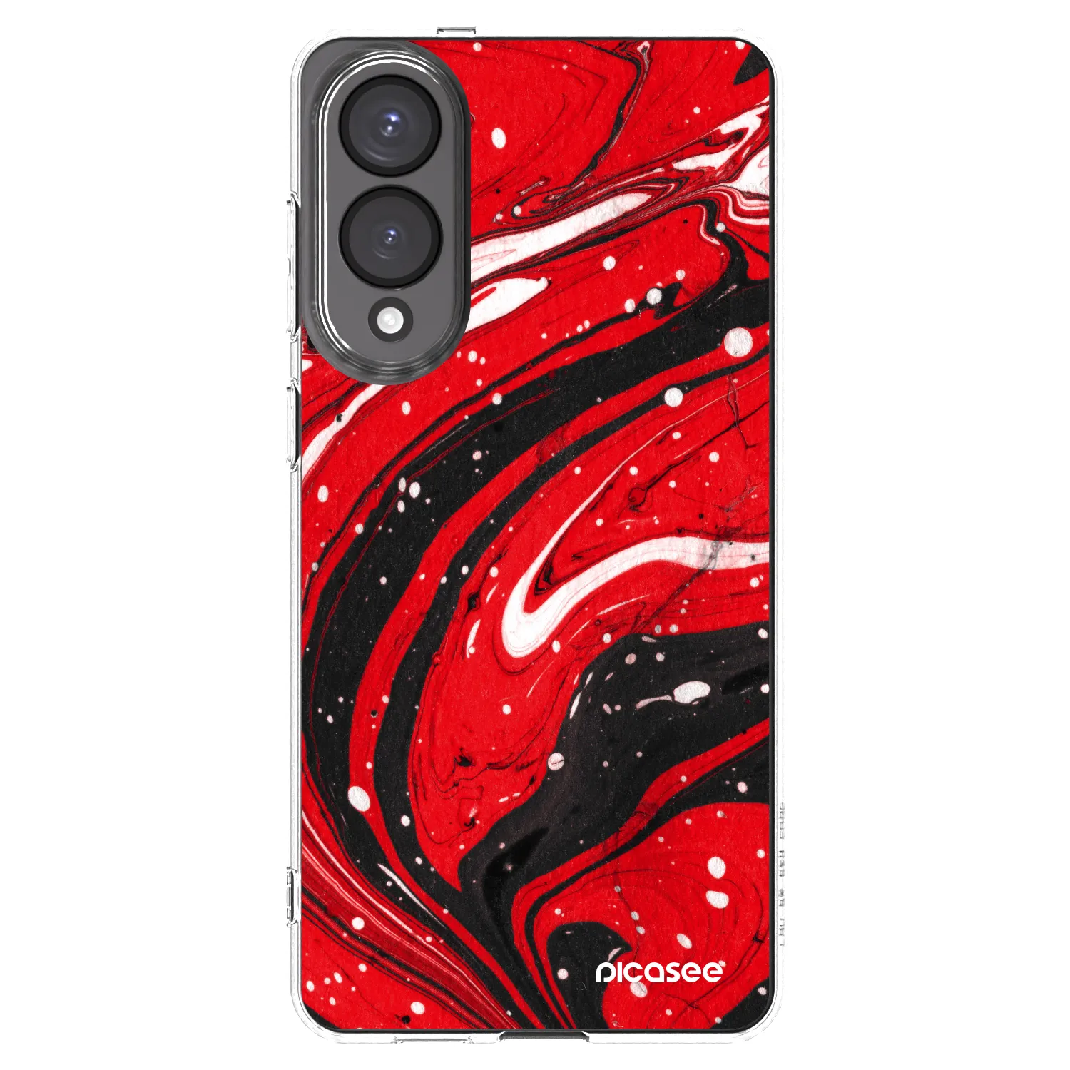 Picasee silikonowe przeźroczyste etui na Samsung Galaxy S25 Edge 5G - Red black