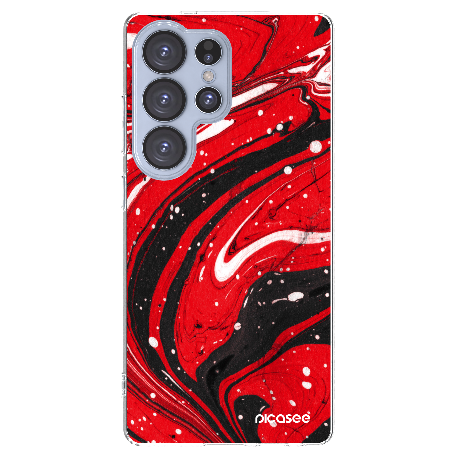 Picasee silikonowe przeźroczyste etui na Samsung Galaxy S25 Ultra 5G - Red black