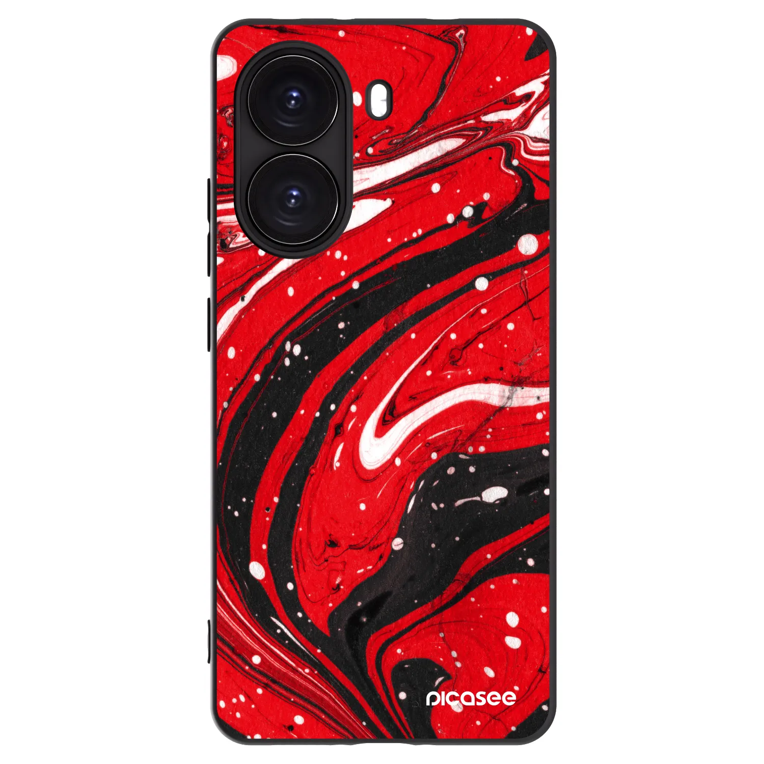 Picasee silikonowe czarne etui na Xiaomi Poco X7 Pro 5G - Red black