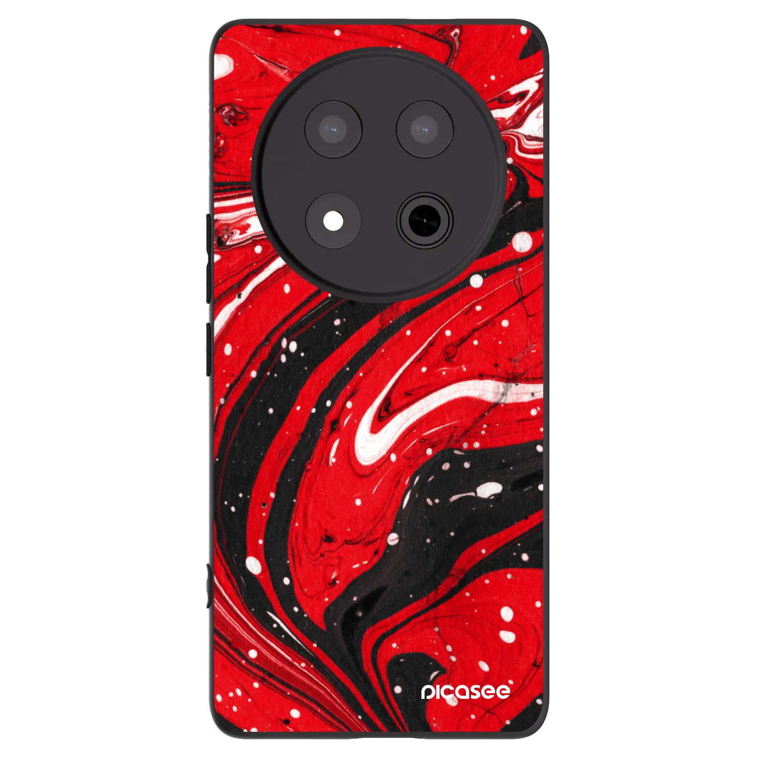 Picasee silikonowe czarne etui na Honor Magic7 Lite 5G - Red black