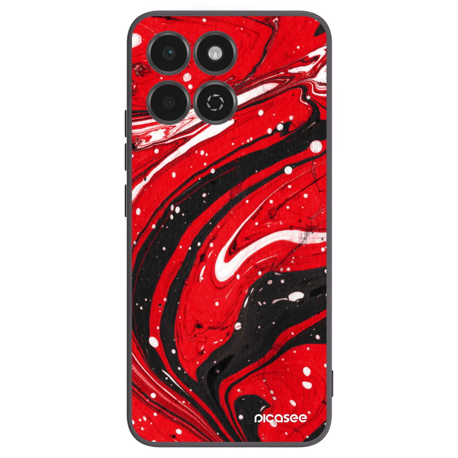 Picasee silikonowe czarne etui na Honor 200 Smart 5G - Red black