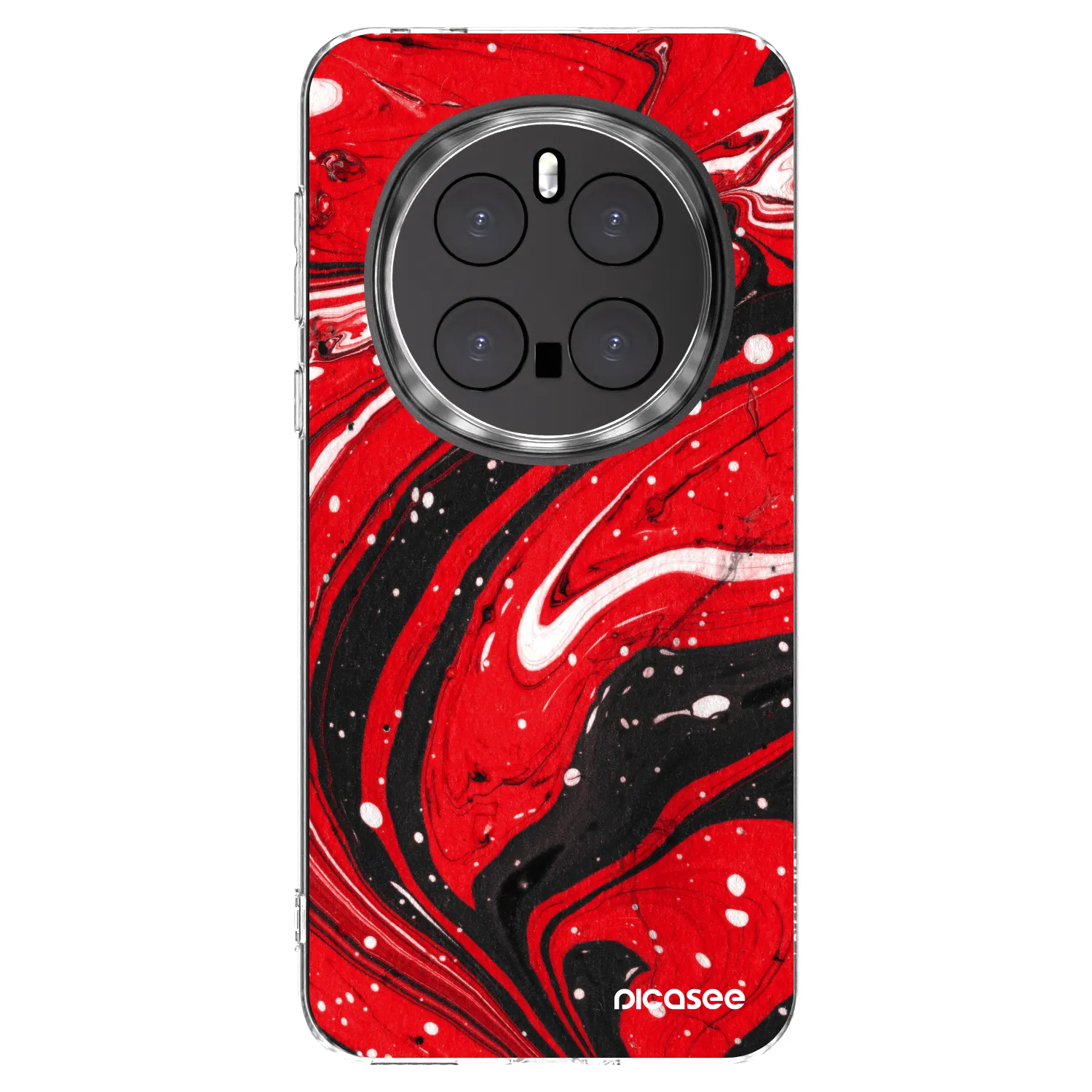 Picasee silikonowe przeźroczyste etui na Honor Magic7 Pro 5G - Red black