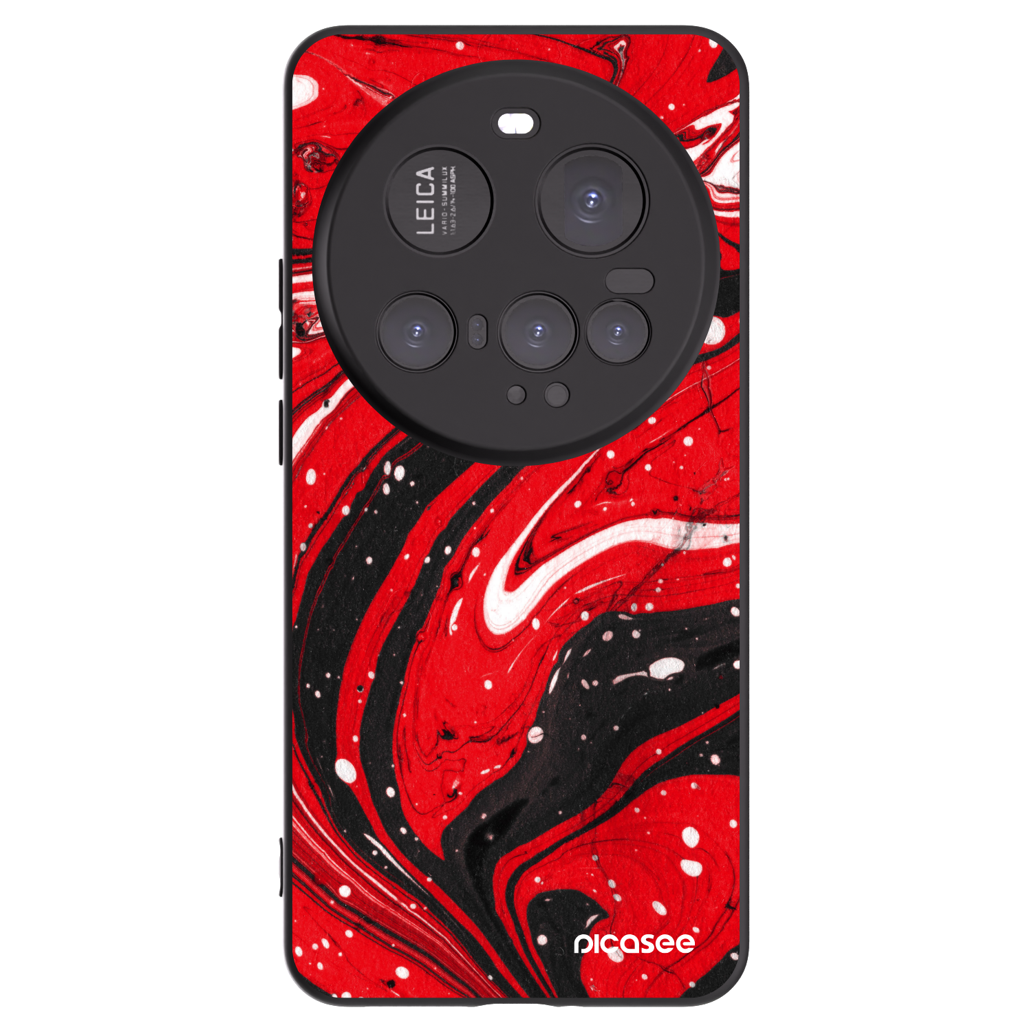Picasee silikonowe czarne etui na Xiaomi 15 Ultra - Red black