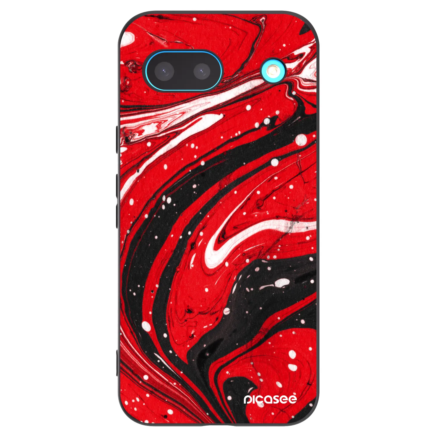 Picasee silikonowe czarne etui na Google Pixel 8a - Red black