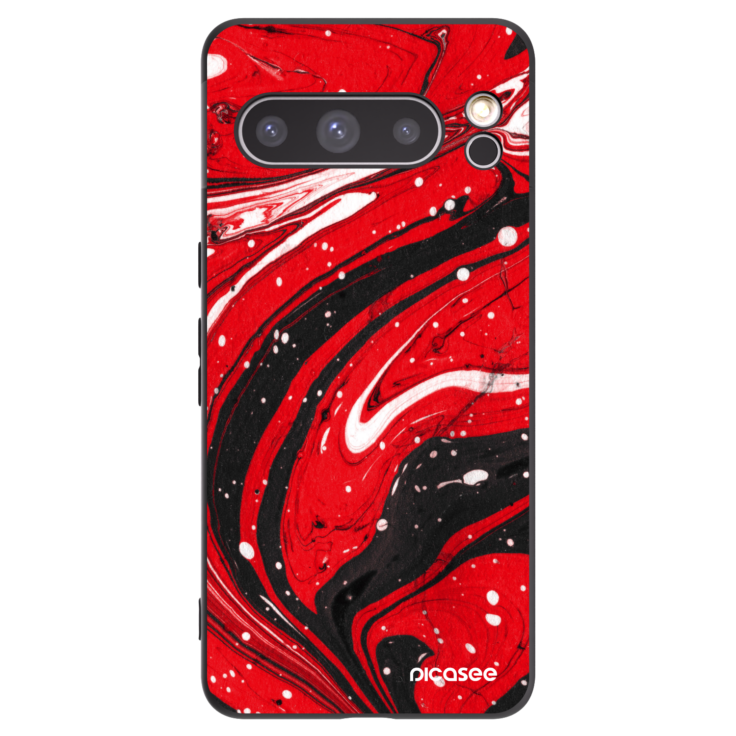 Picasee silikonowe czarne etui na Google Pixel 8 Pro - Red black