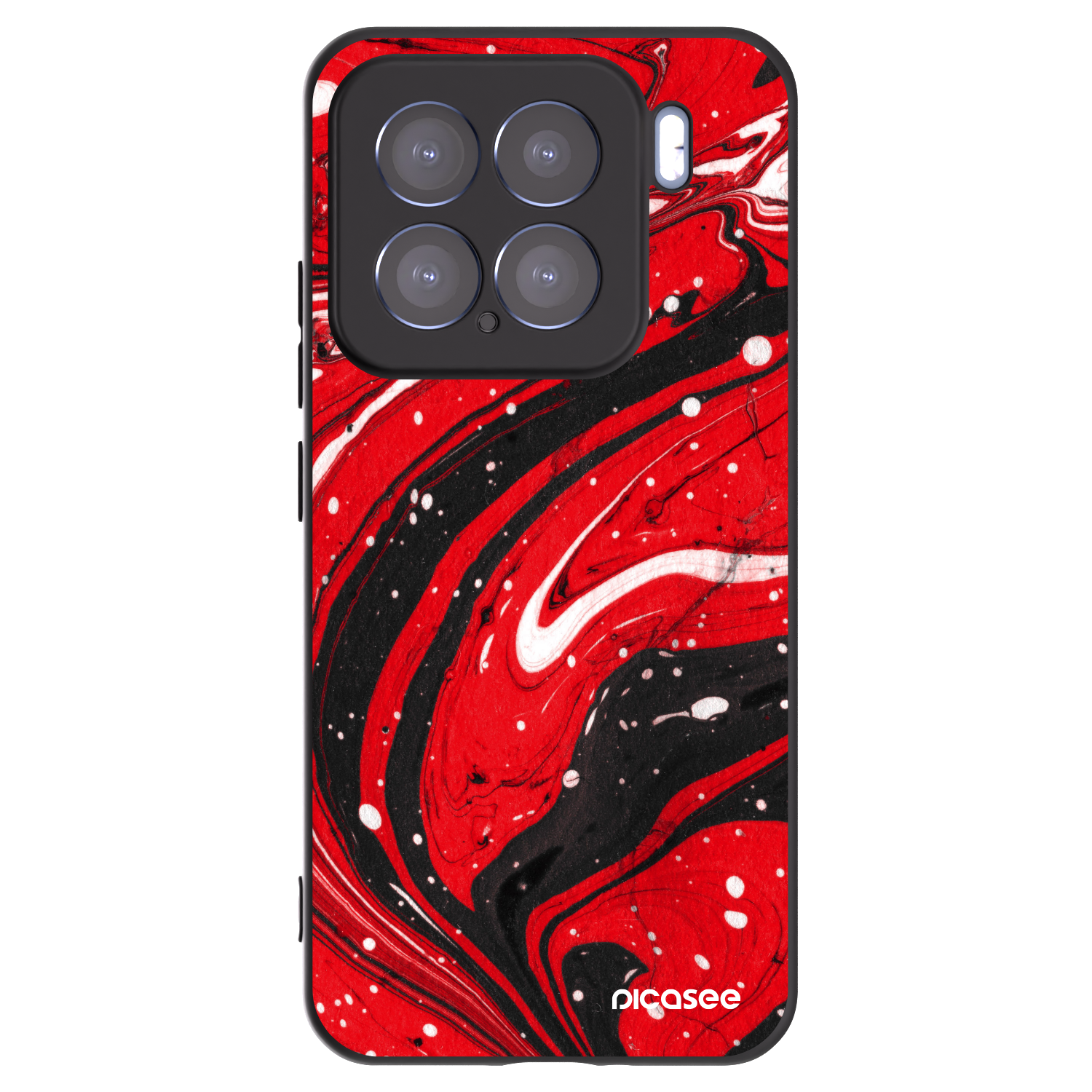 Picasee silikonowe czarne etui na Xiaomi 15 - Red black