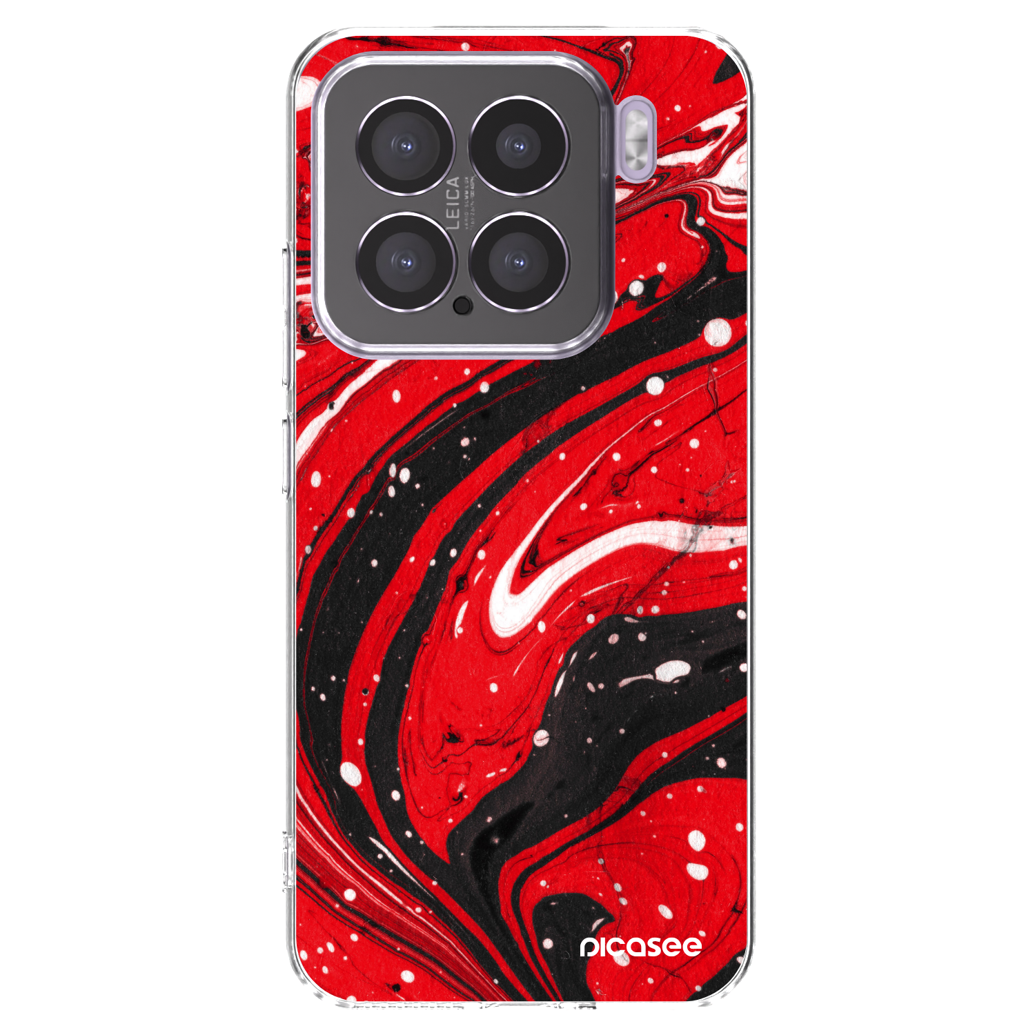 Picasee silikonowe przeźroczyste etui na Xiaomi 15 - Red black