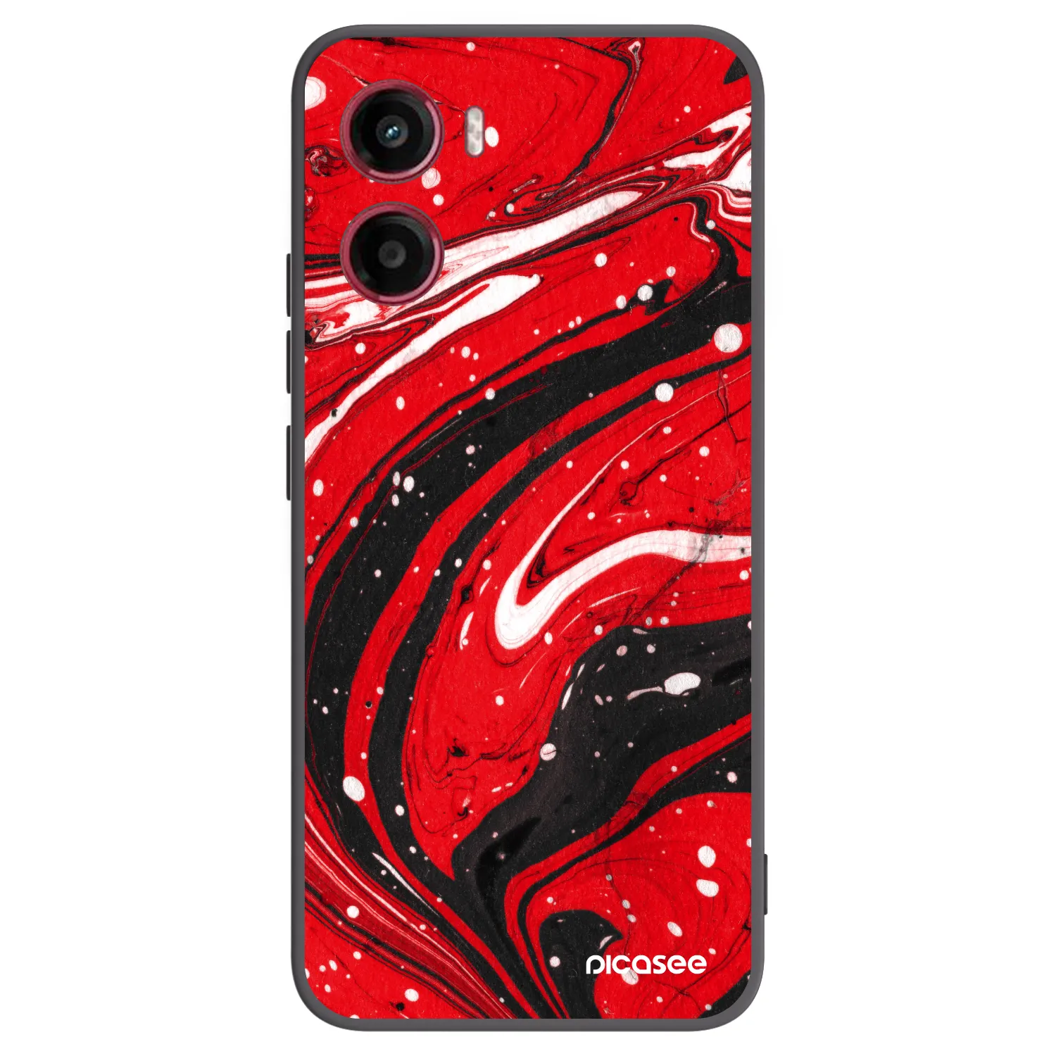 Picasee silikonowe czarne etui na Motorola Moto G05 - Red black