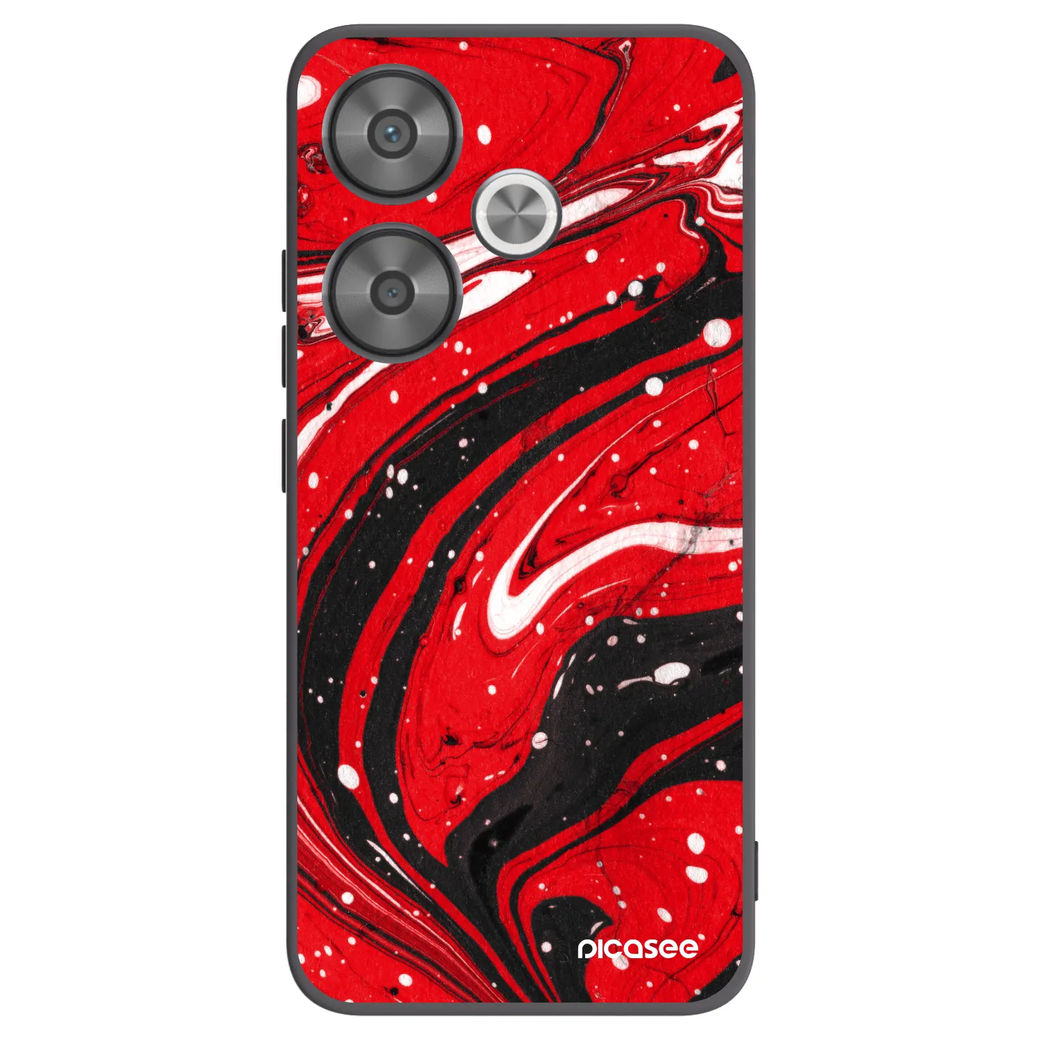 Picasee silikonowe czarne etui na Xiaomi Poco F6 - Red black