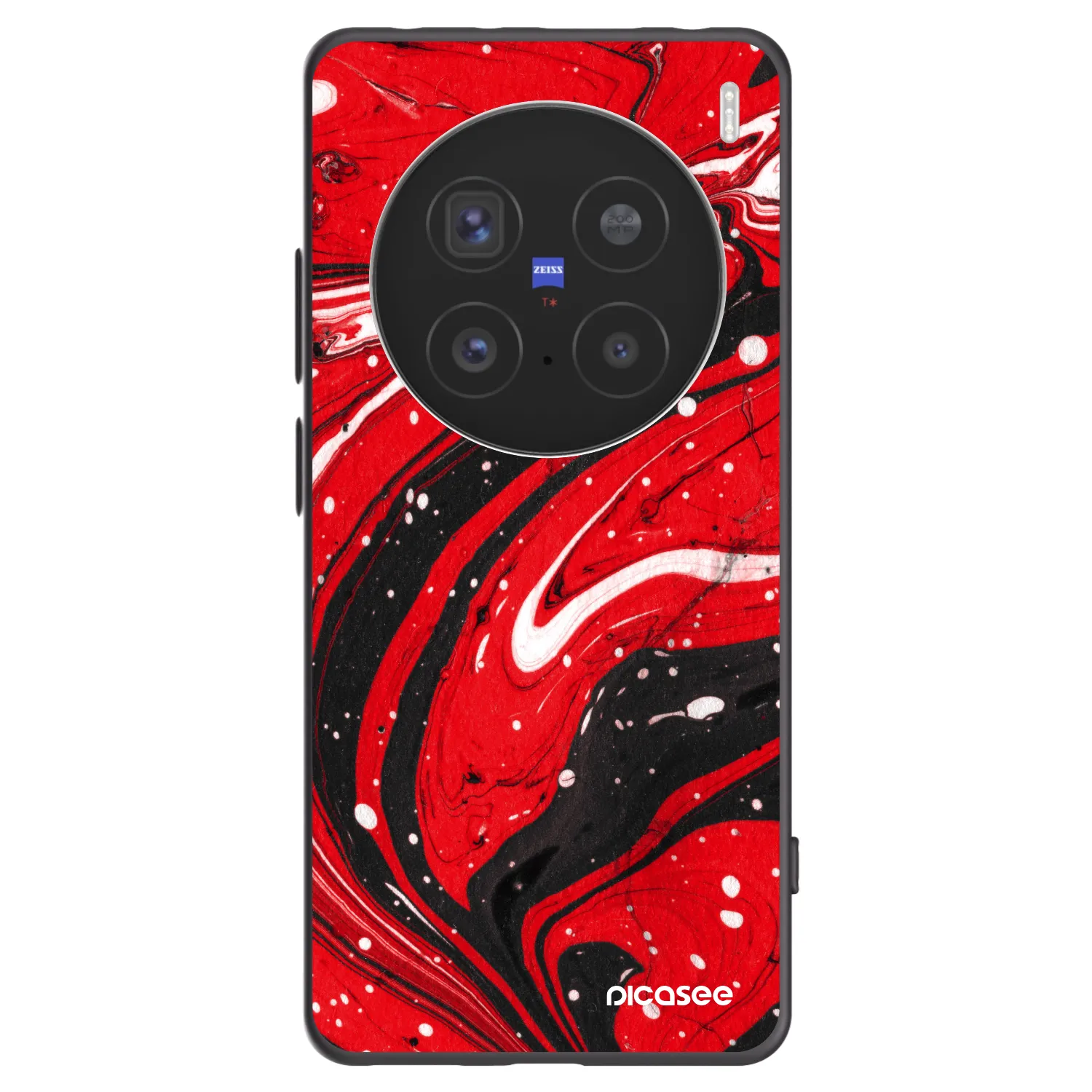 Picasee silikonowe czarne etui na Vivo X200 Pro - Red black