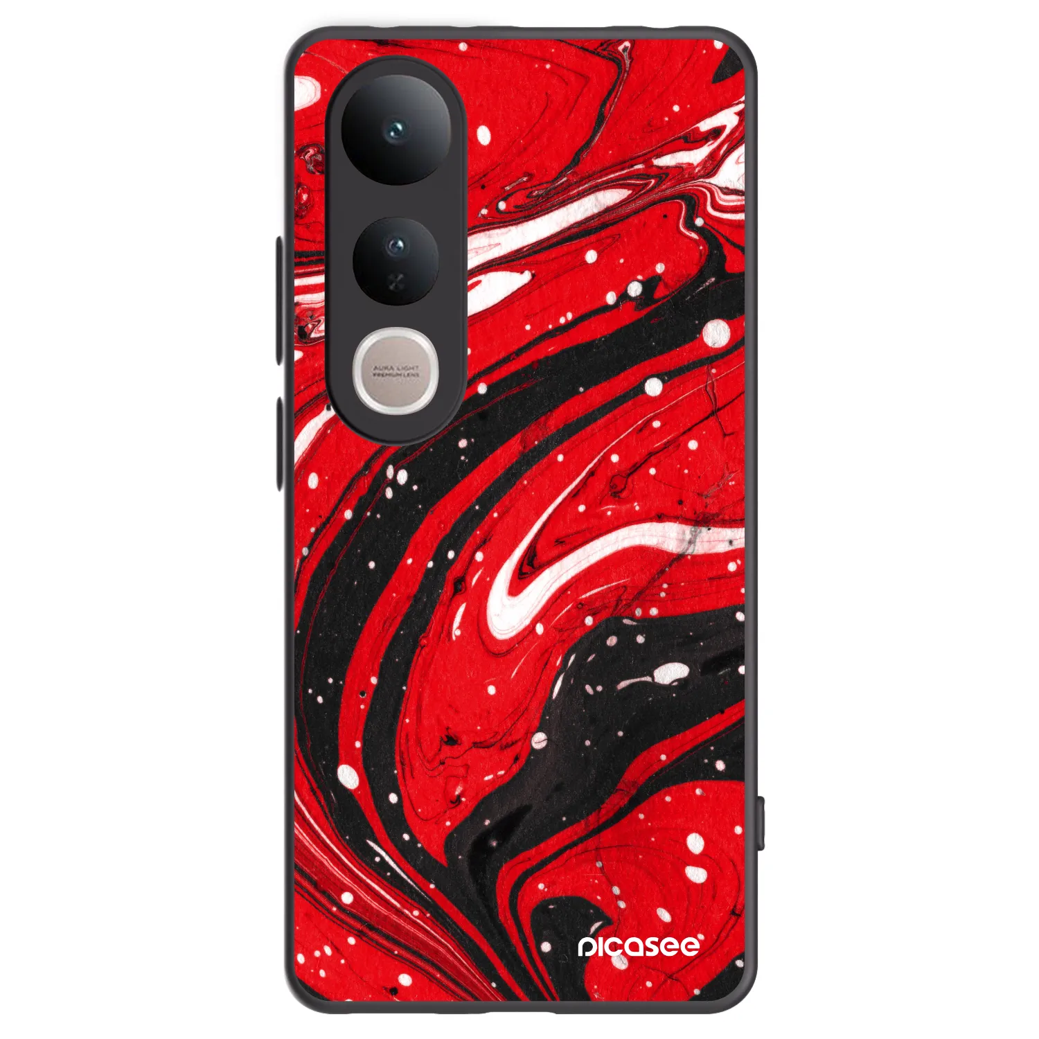 Picasee silikonowe czarne etui na Vivo V50 Lite 5G - Red black