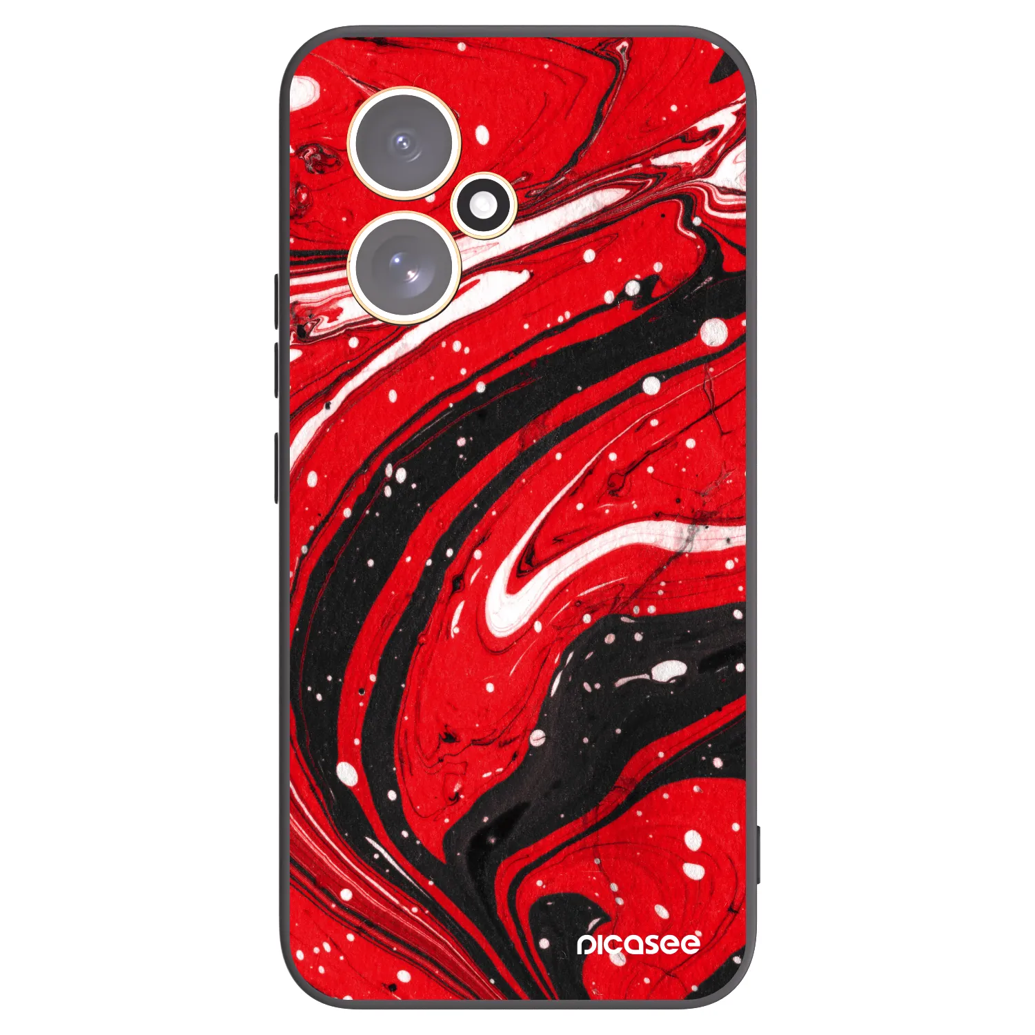Picasee silikonowe czarne etui na Honor 400 5G - Red black