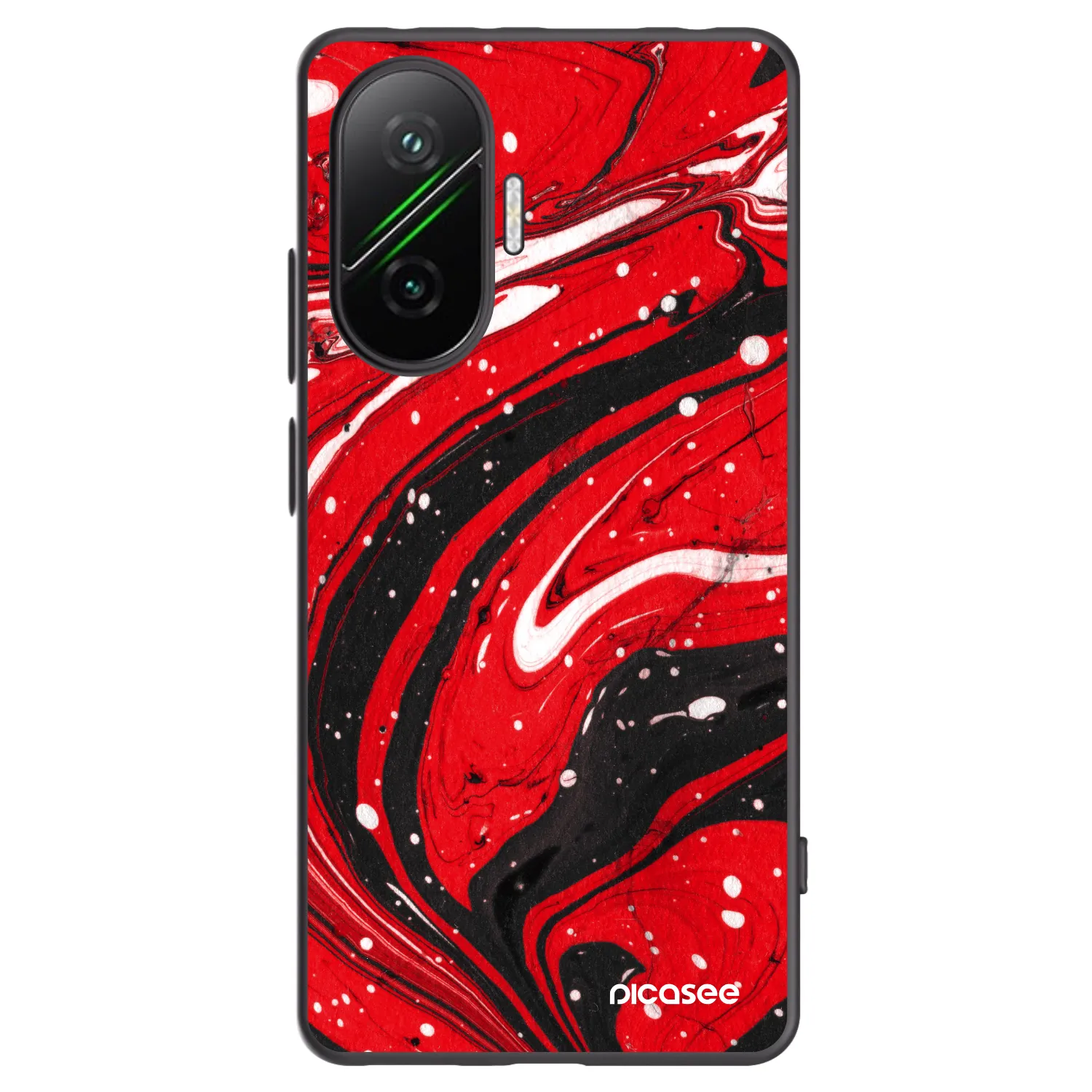 Picasee silikonowe czarne etui na Xiaomi Poco F7 5G - Red black