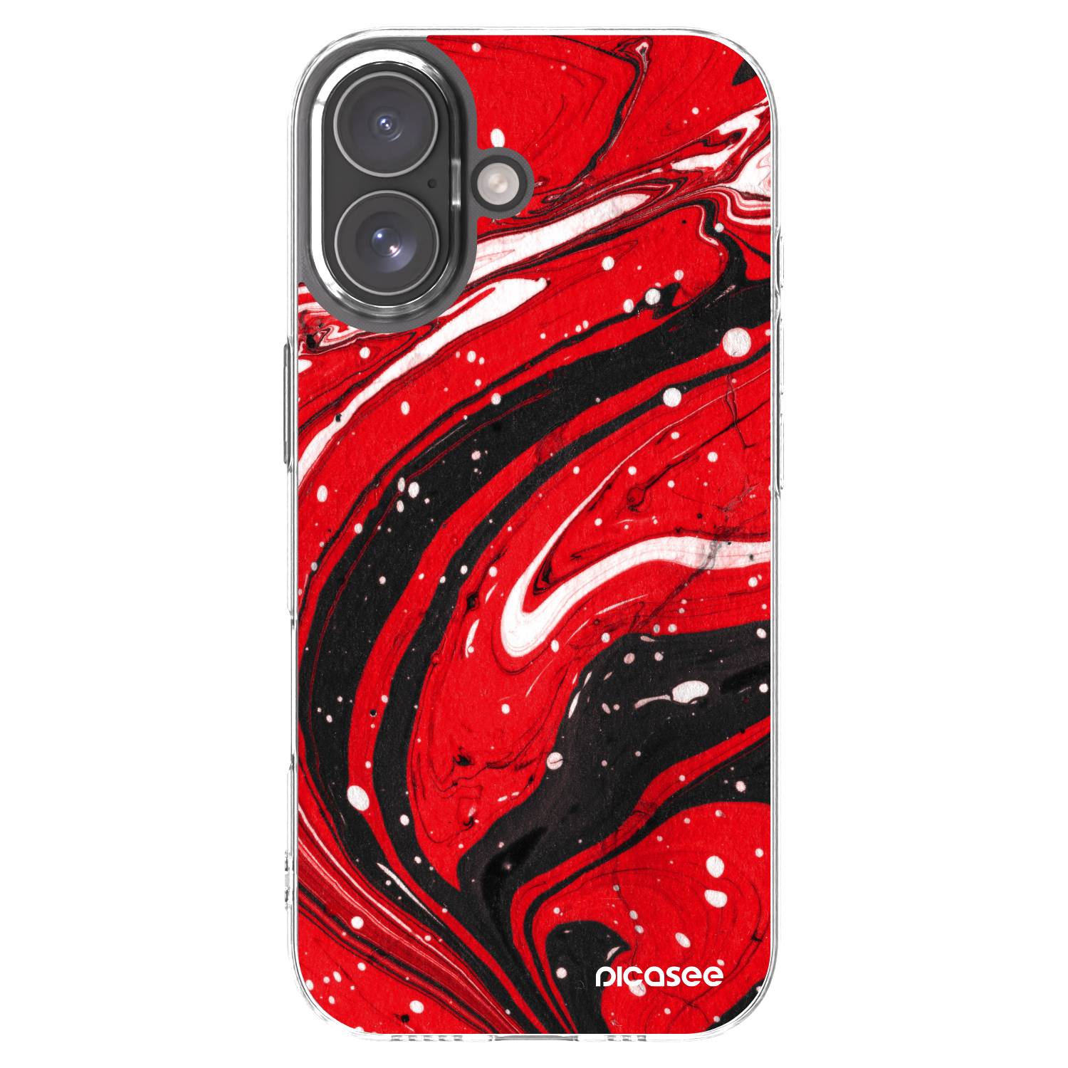 Picasee silikonowe przeźroczyste etui na Apple iPhone 17 - Red black