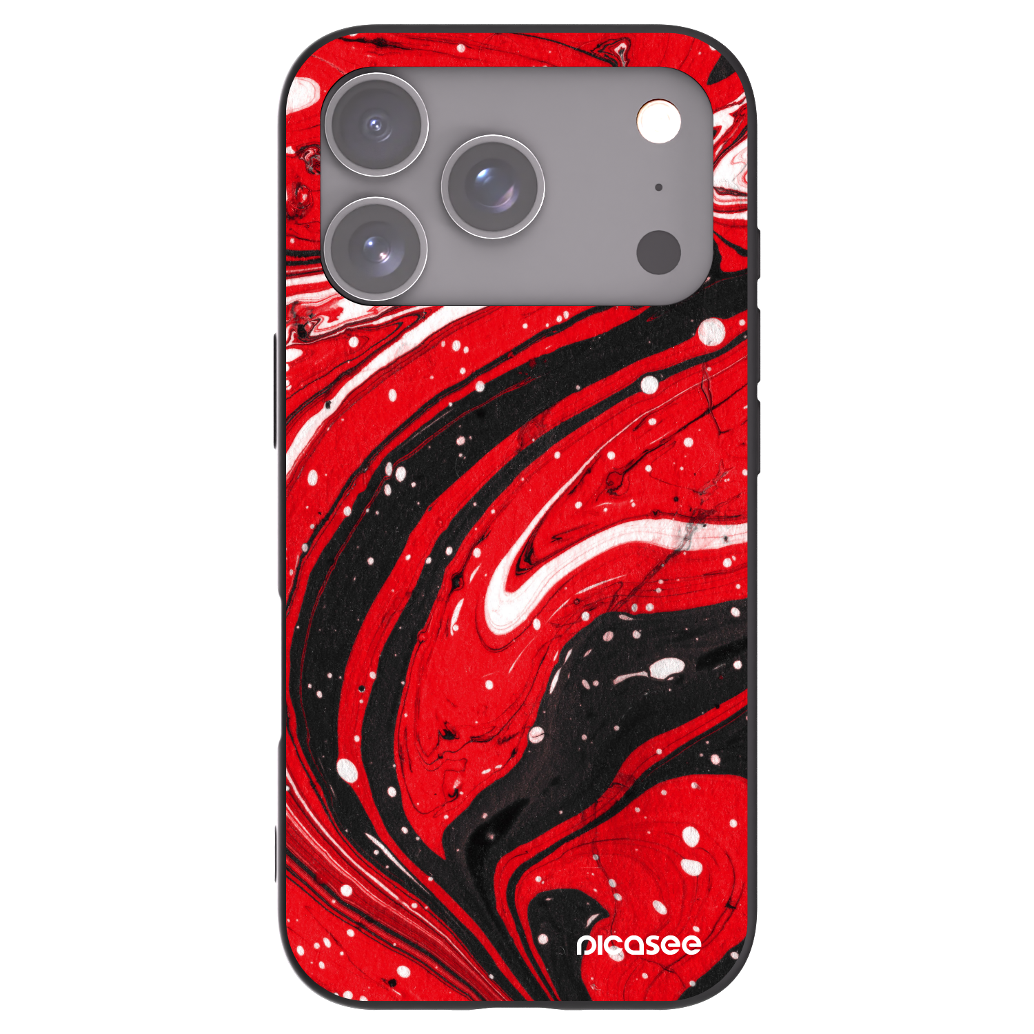 Picasee silikonowe czarne etui na Apple iPhone 17 Pro - Red black