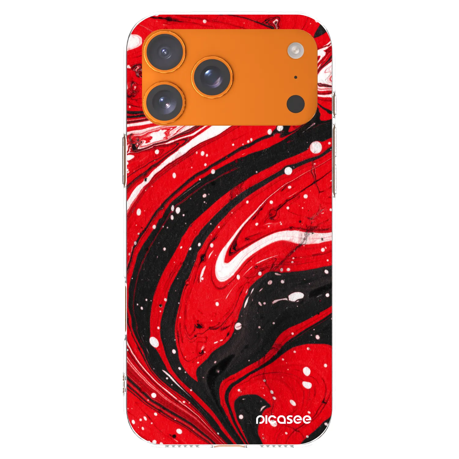 Picasee silikonowe przeźroczyste etui na Apple iPhone 17 Pro Max - Red black