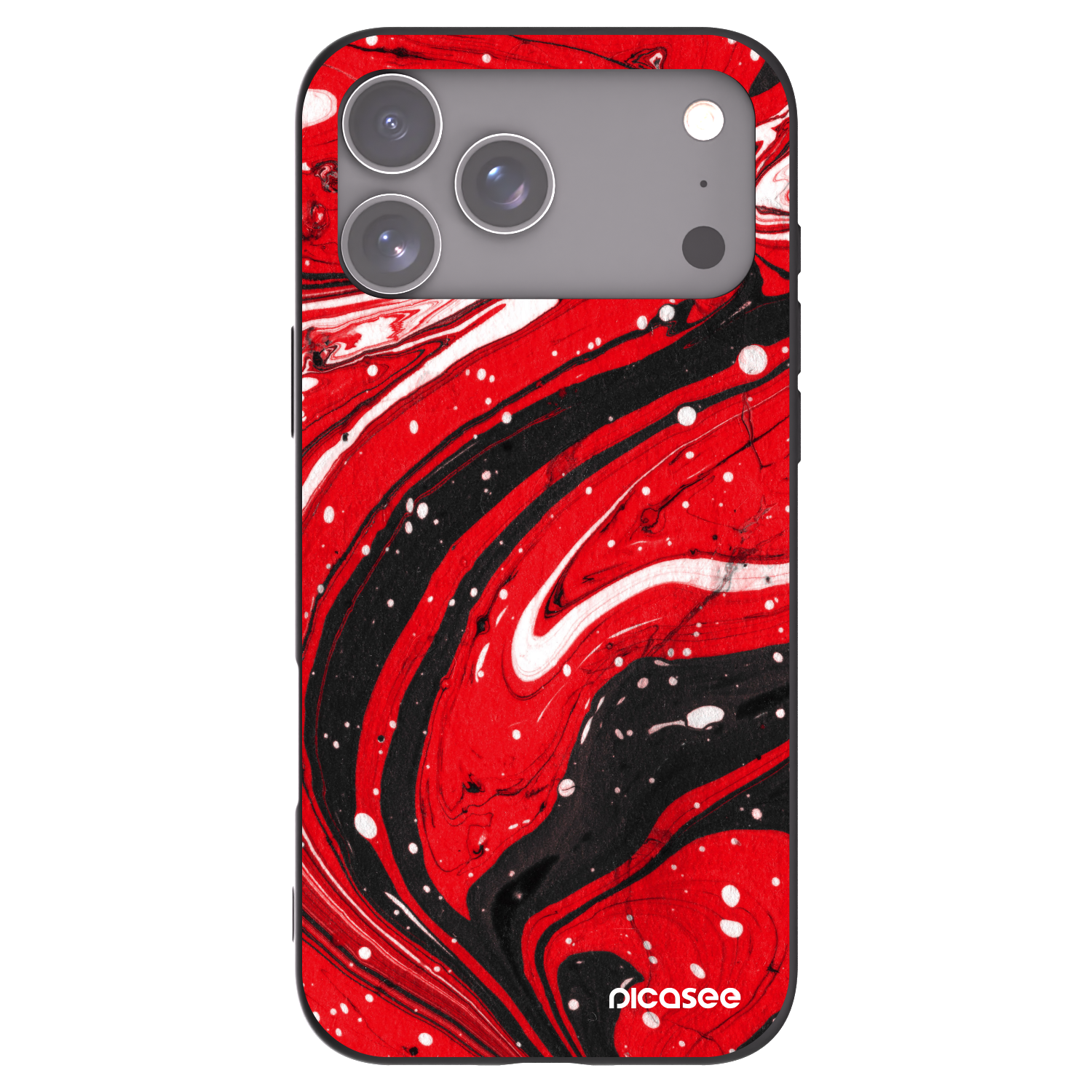Picasee silikonowe czarne etui na Apple iPhone 17 Pro Max - Red black