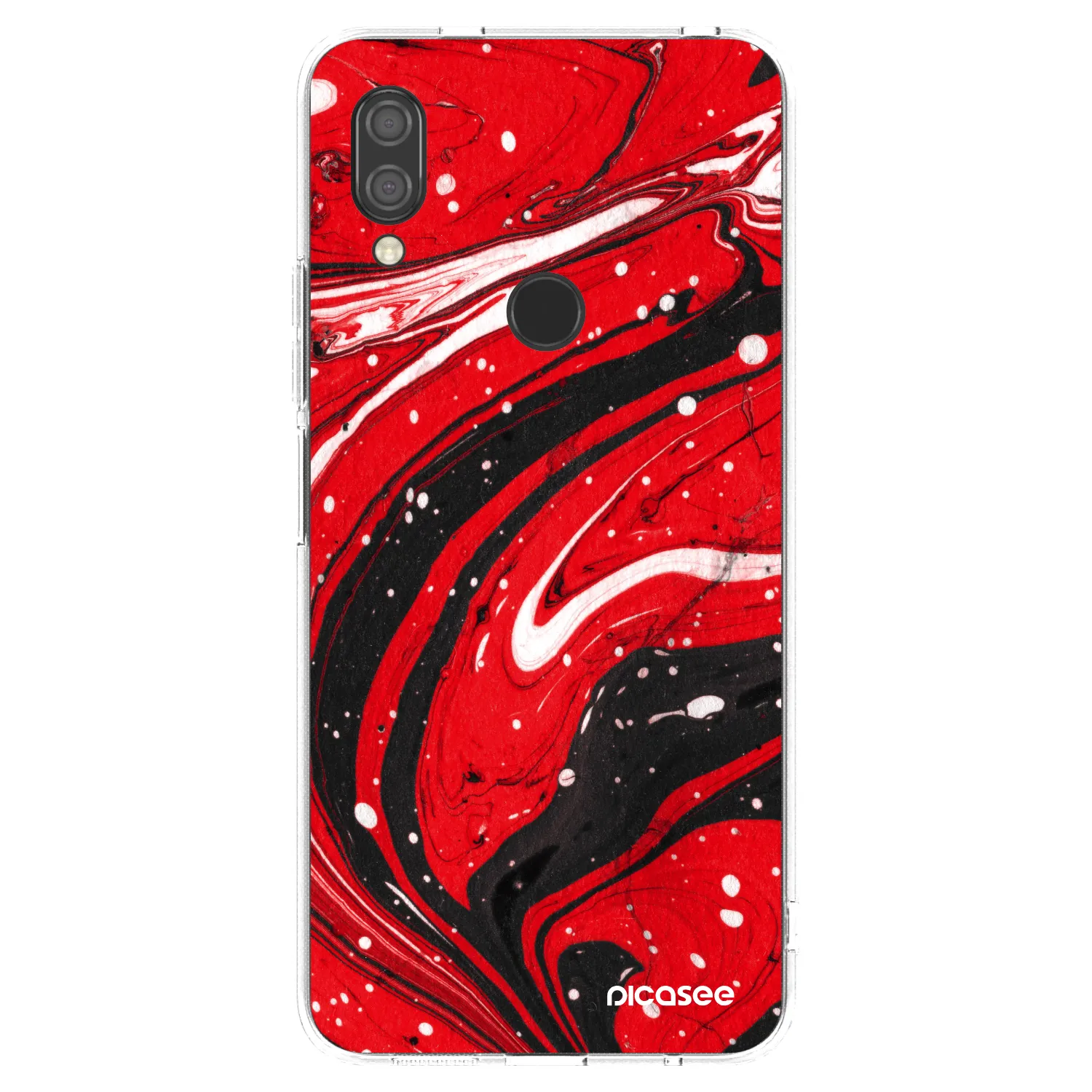 Picasee silikonowe przeźroczyste etui na Xiaomi Redmi 7 - Red black