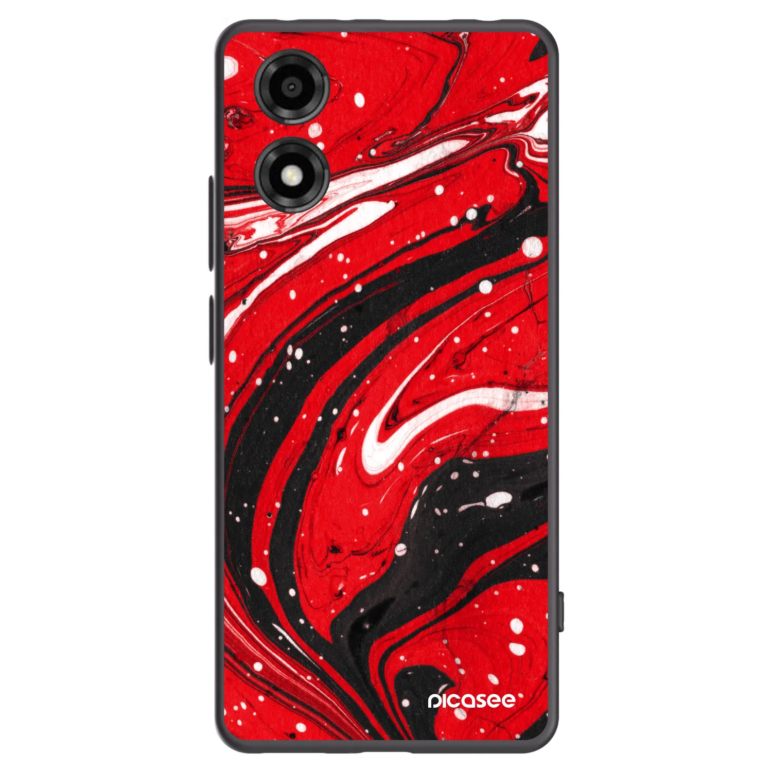 Picasee silikonowe czarne etui na Motorola Moto E14 - Red black