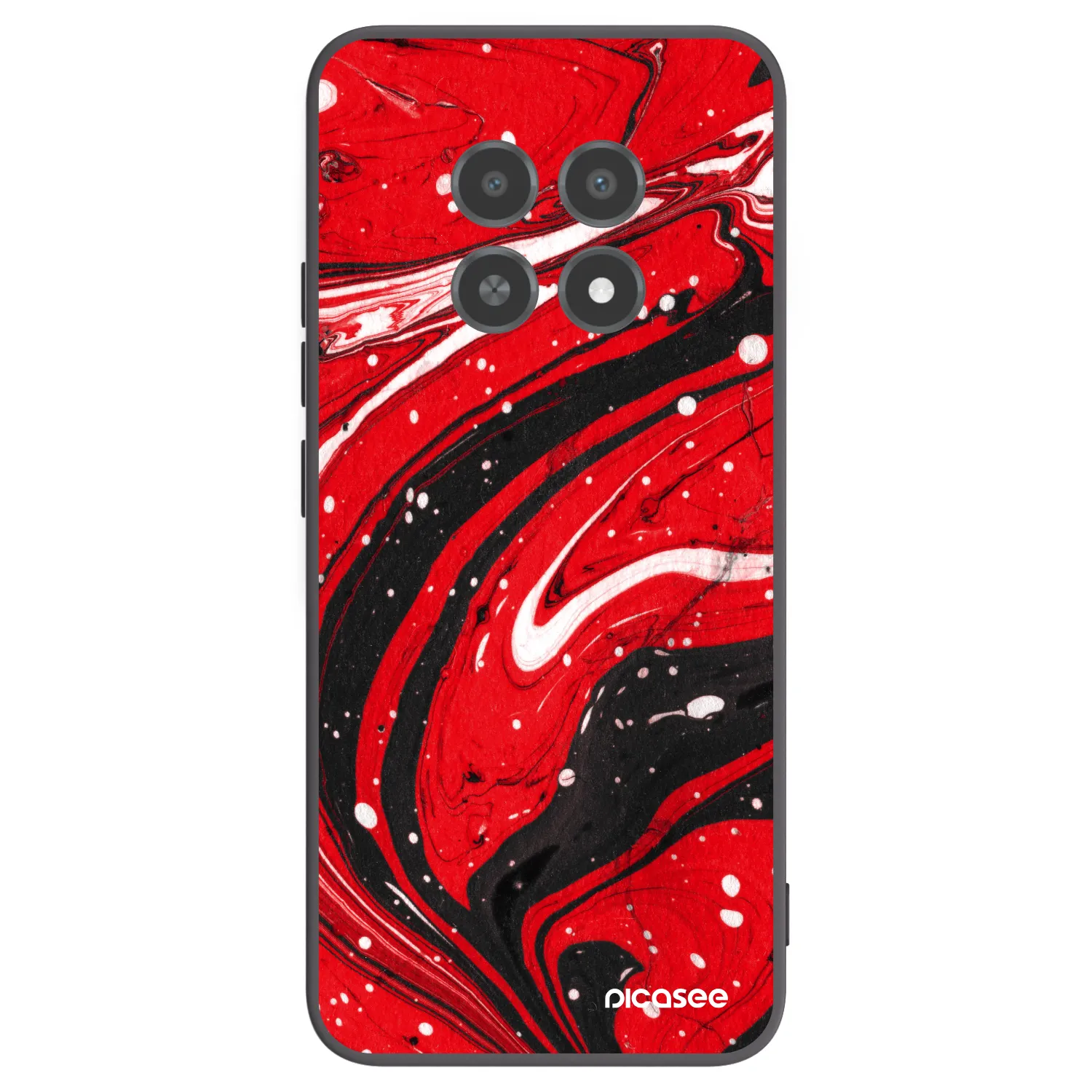 Picasee silikonowe czarne etui na Realme 12X - Red black