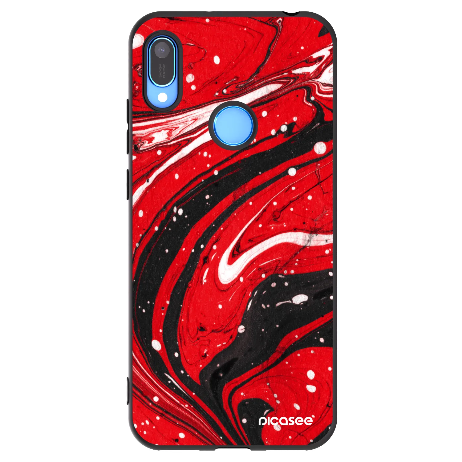 Picasee silikonowe czarne etui na Huawei Y6 2019 - Red black
