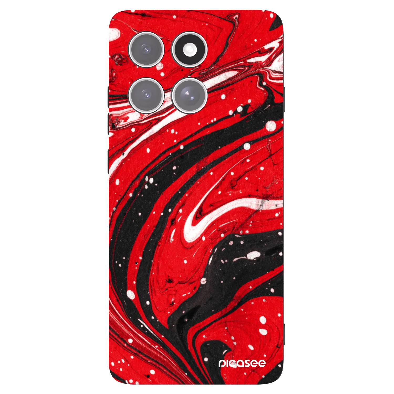 Picasee silikonowe czarne etui na Motorola Edge 60 Pro - Red black